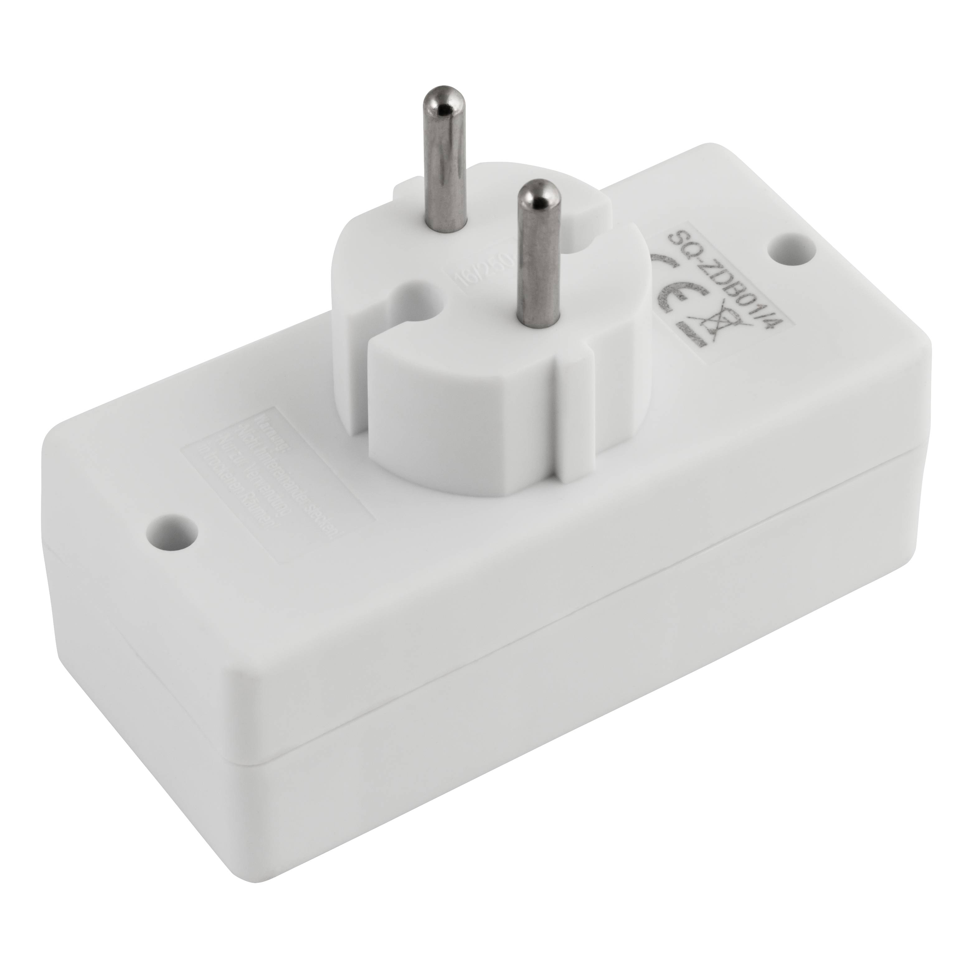 Steckdosenadapter McPower, 4x Euro, weiß
