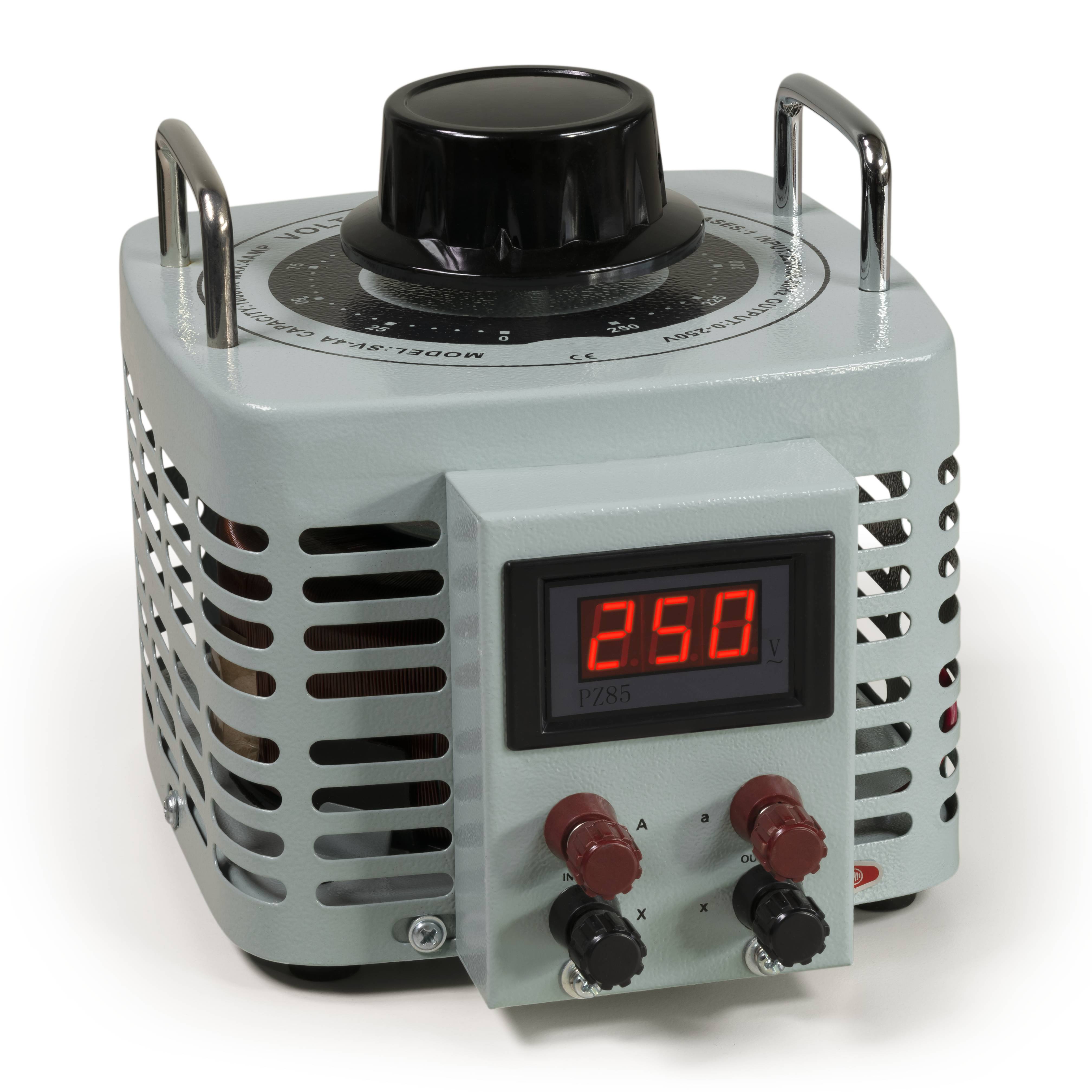 Ringkern-Stelltrafo McPower "V-4000 LED", 0-250 V, 4 A, 1.000 W, NICHT galvanisch getrennt