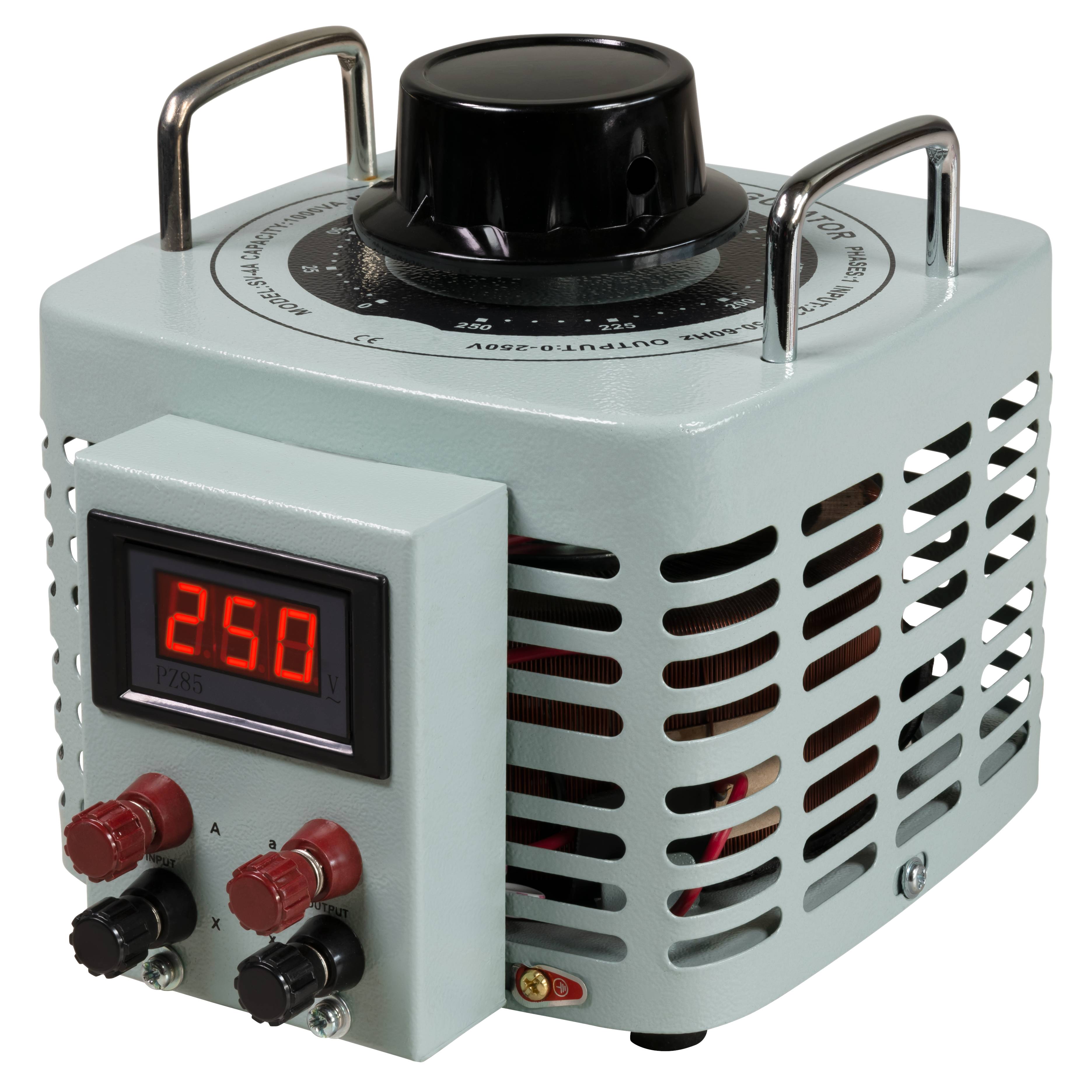 Ringkern-Stelltrafo McPower "V-4000 LED", 0-250 V, 4 A, 1.000 W, NICHT galvanisch getrennt