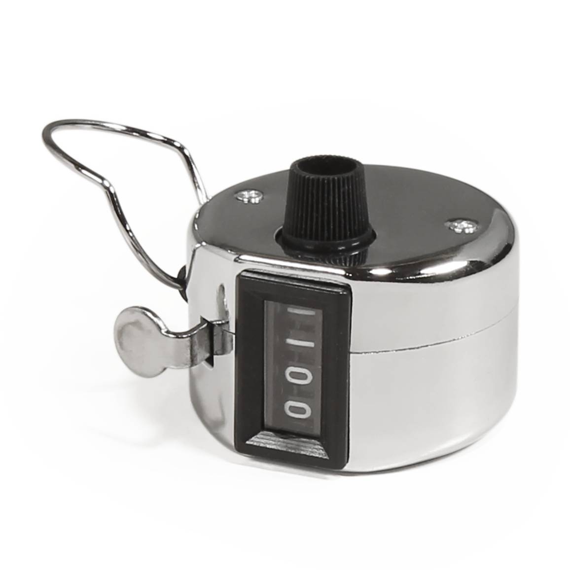 Mechanischer Handzähler McPower, Metallgehäuse mit Ring für Fingerhalt, 0-9999