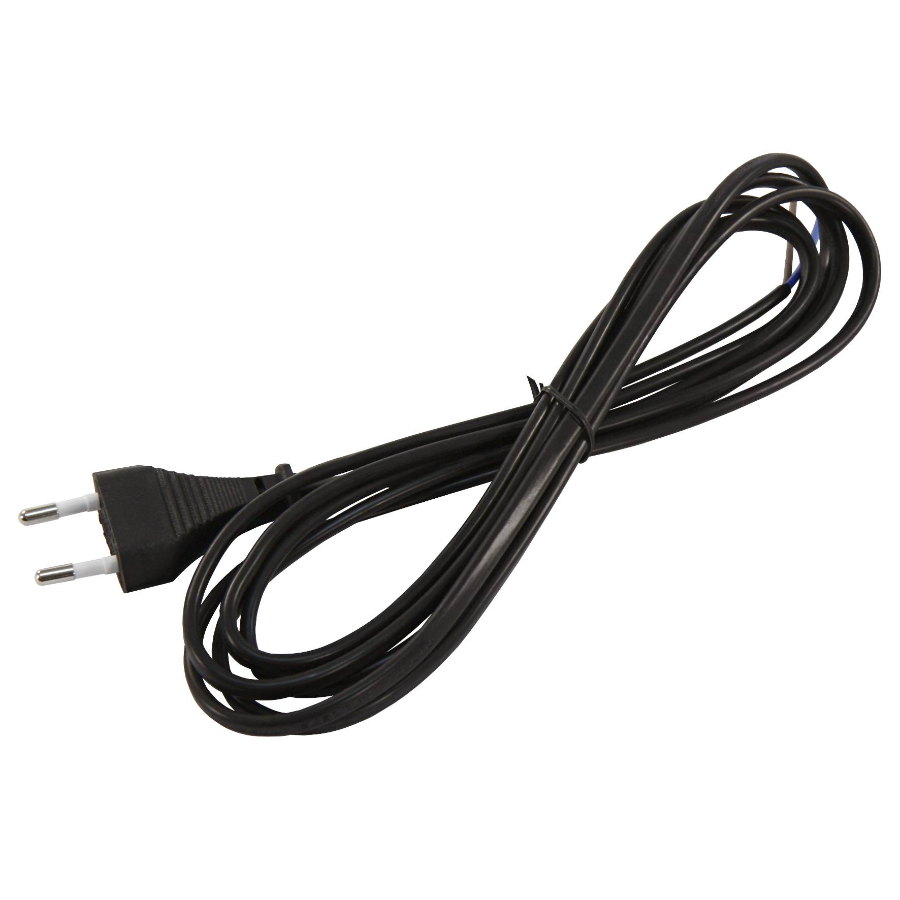 Euro-Netzkabel McPower mit blanken Enden Länge 2,5m, 2x0,75 mm², schwarz