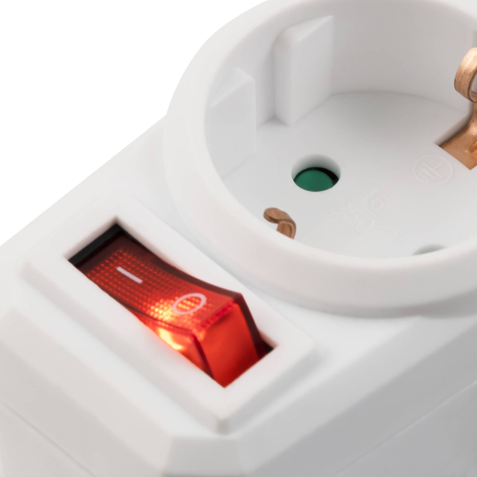 Steckdosenadapter McPower mit Schalter, 230V/3500W, 1-poliger AN/AUS Schalter