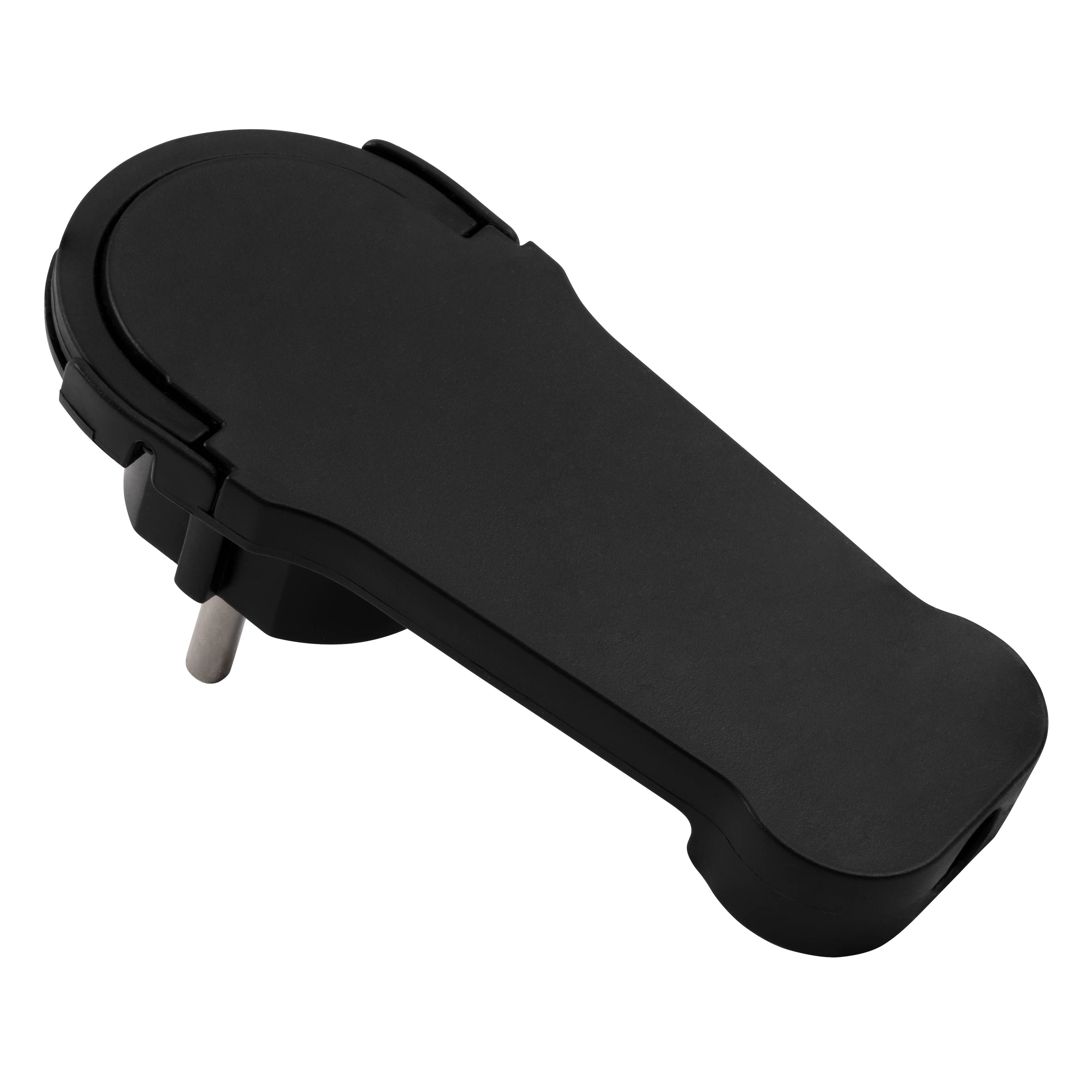 Schutzkontakt-Winkelstecker McPower extra flach, Handgriff, Zugentlastung