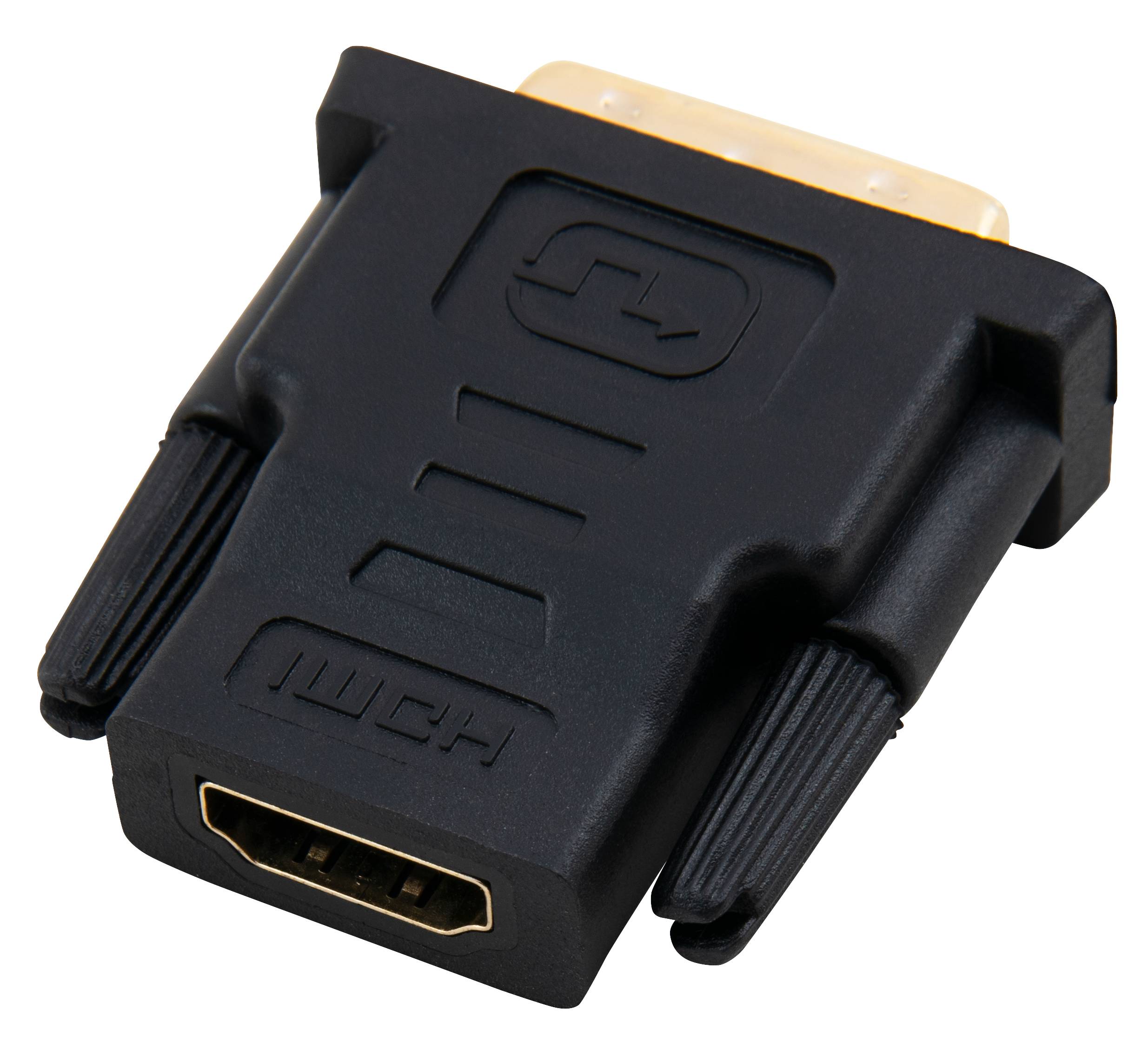 HDMI-Adapter HOLLYWOOD, HDMI Kupplung auf DVI Stecker, vergoldete Kontakte