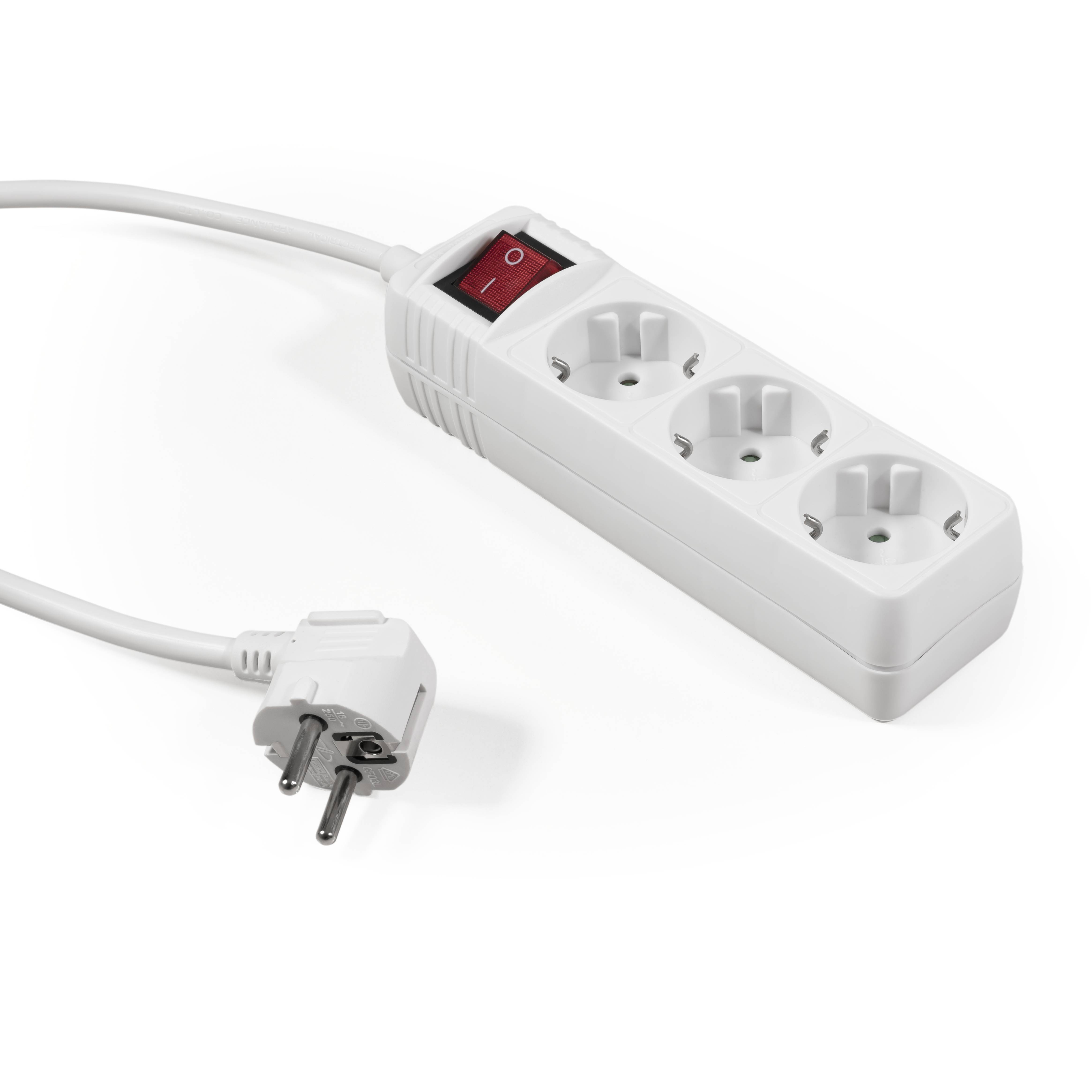 Steckdosenleiste McPower mit Schalter, 3-fach mit Einsteckschutz,1,5m Zuleitung