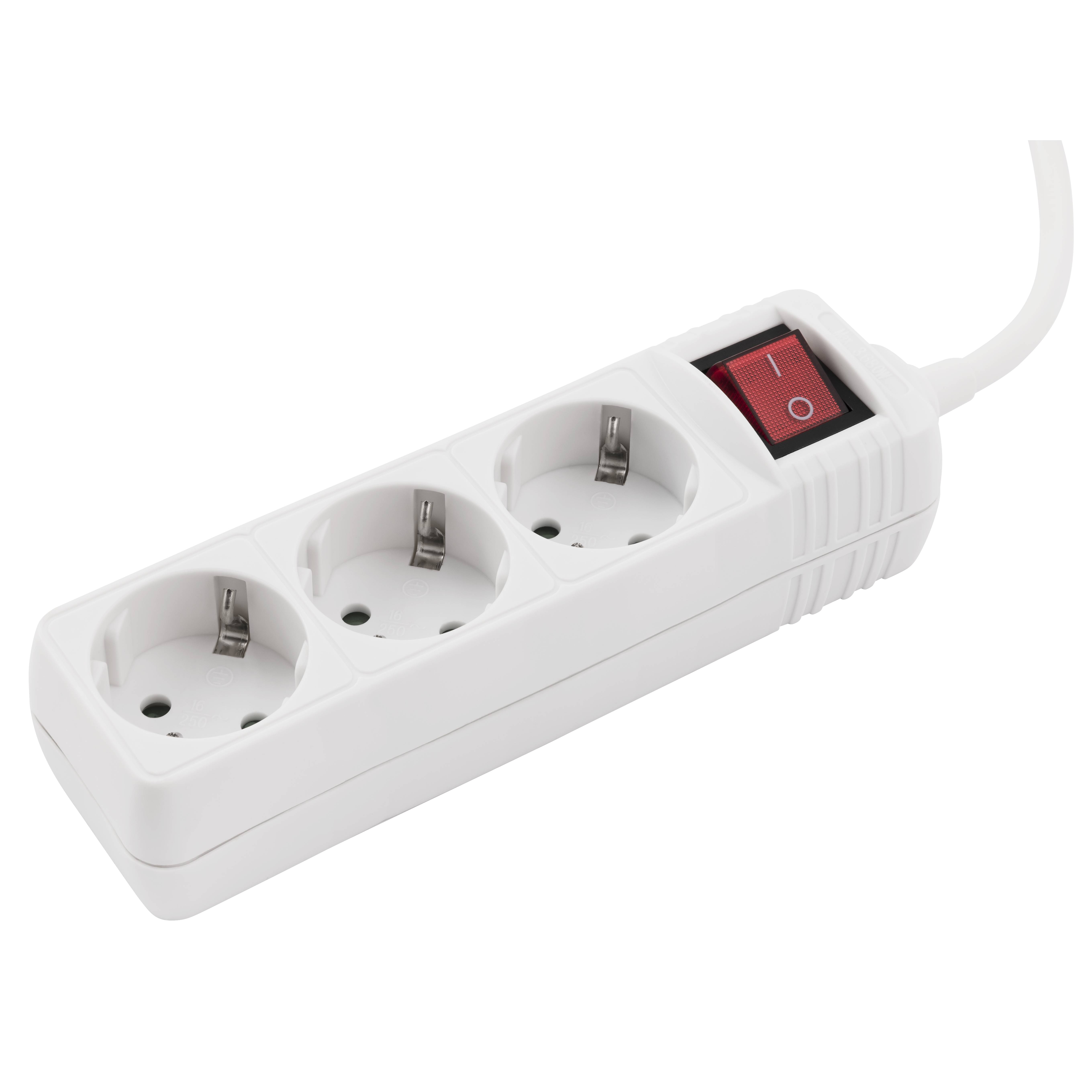 Steckdosenleiste McPower mit Schalter, 3-fach mit Einsteckschutz,1,5m Zuleitung