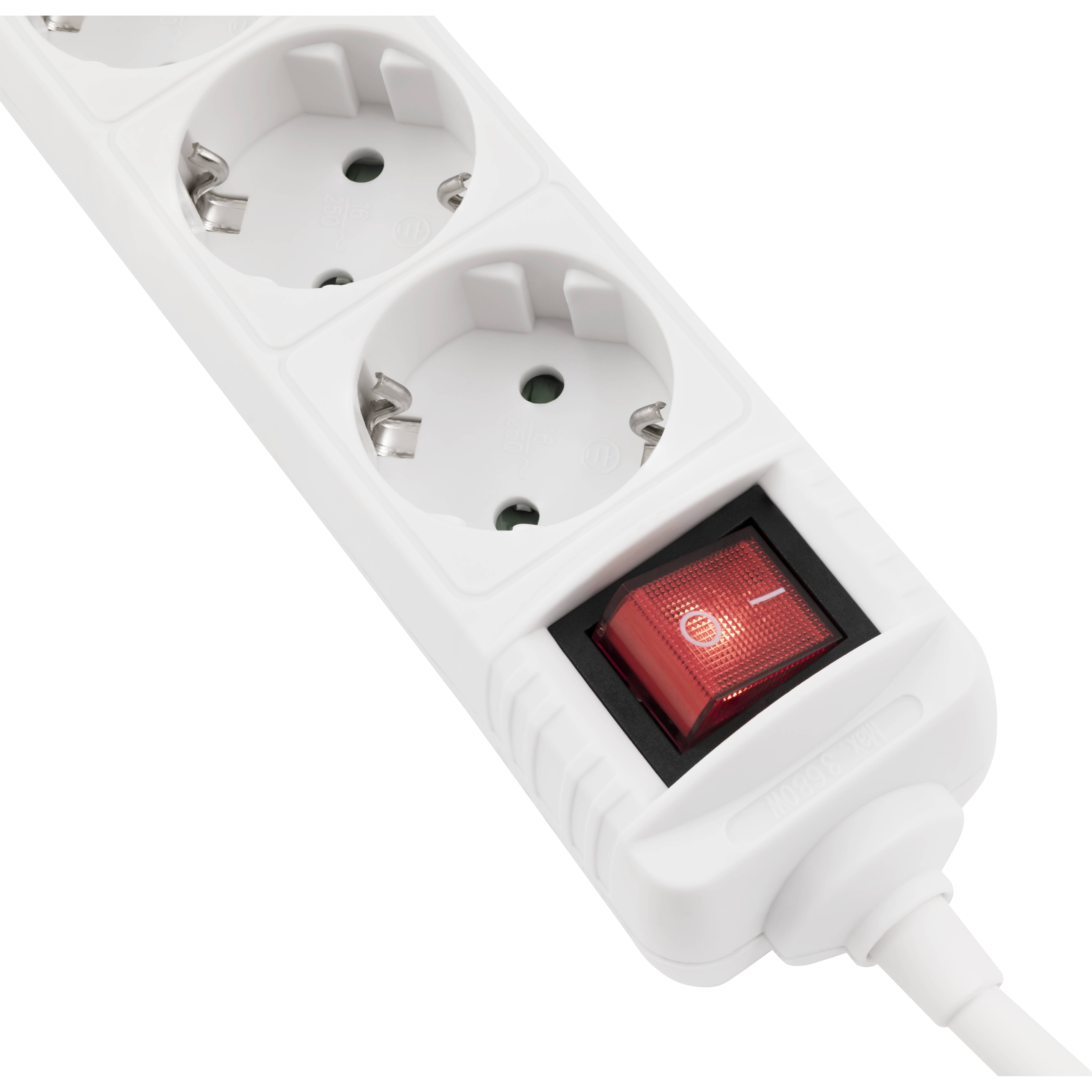 Steckdosenleiste McPower mit Schalter, 3-fach mit Einsteckschutz,1,5m Zuleitung