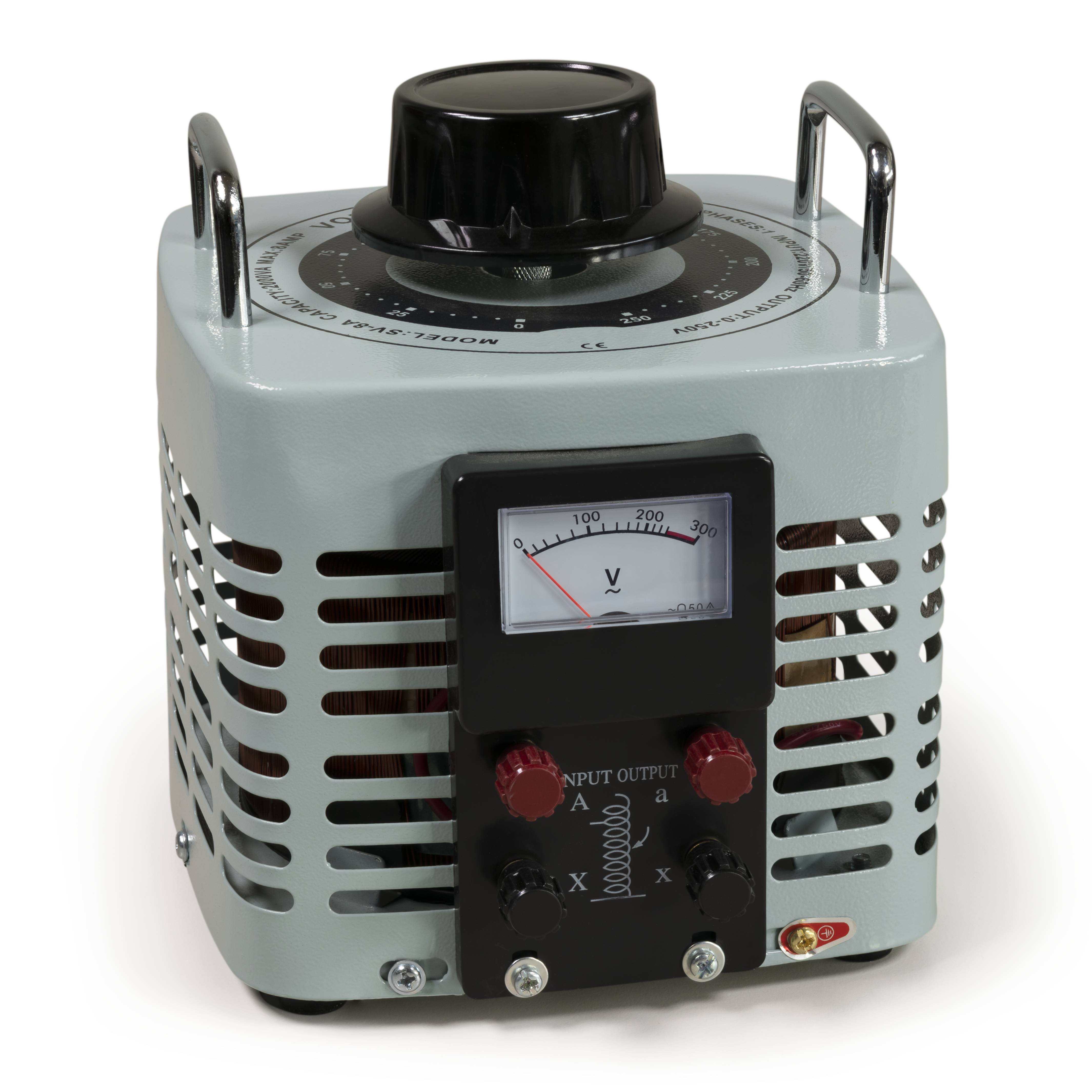 Ringkern-Stelltrafo McPower "V-8000", 0-250 V, 8 A, 2.000 W, NICHT galvanisch getrennt