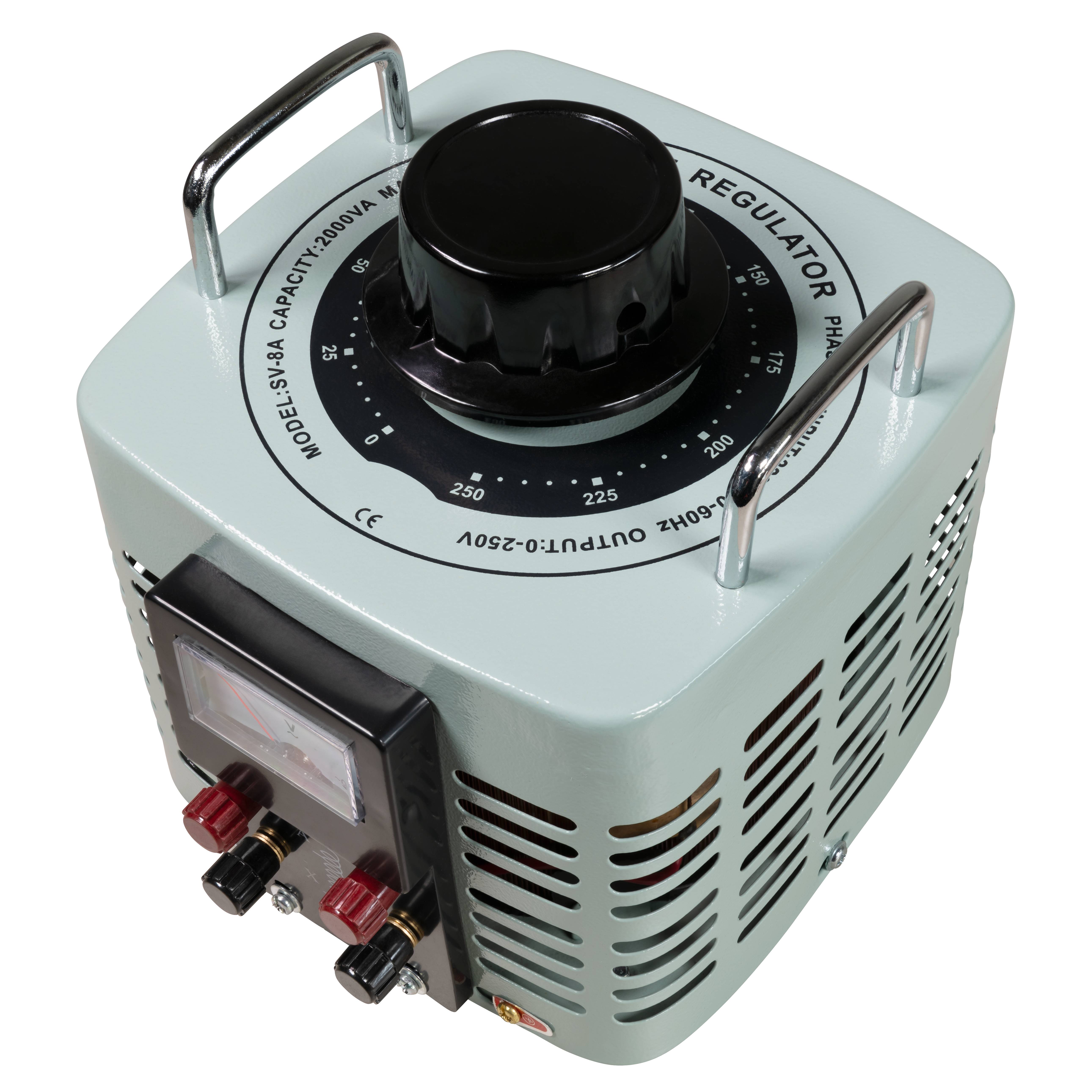 Ringkern-Stelltrafo McPower "V-8000", 0-250 V, 8 A, 2.000 W, NICHT galvanisch getrennt