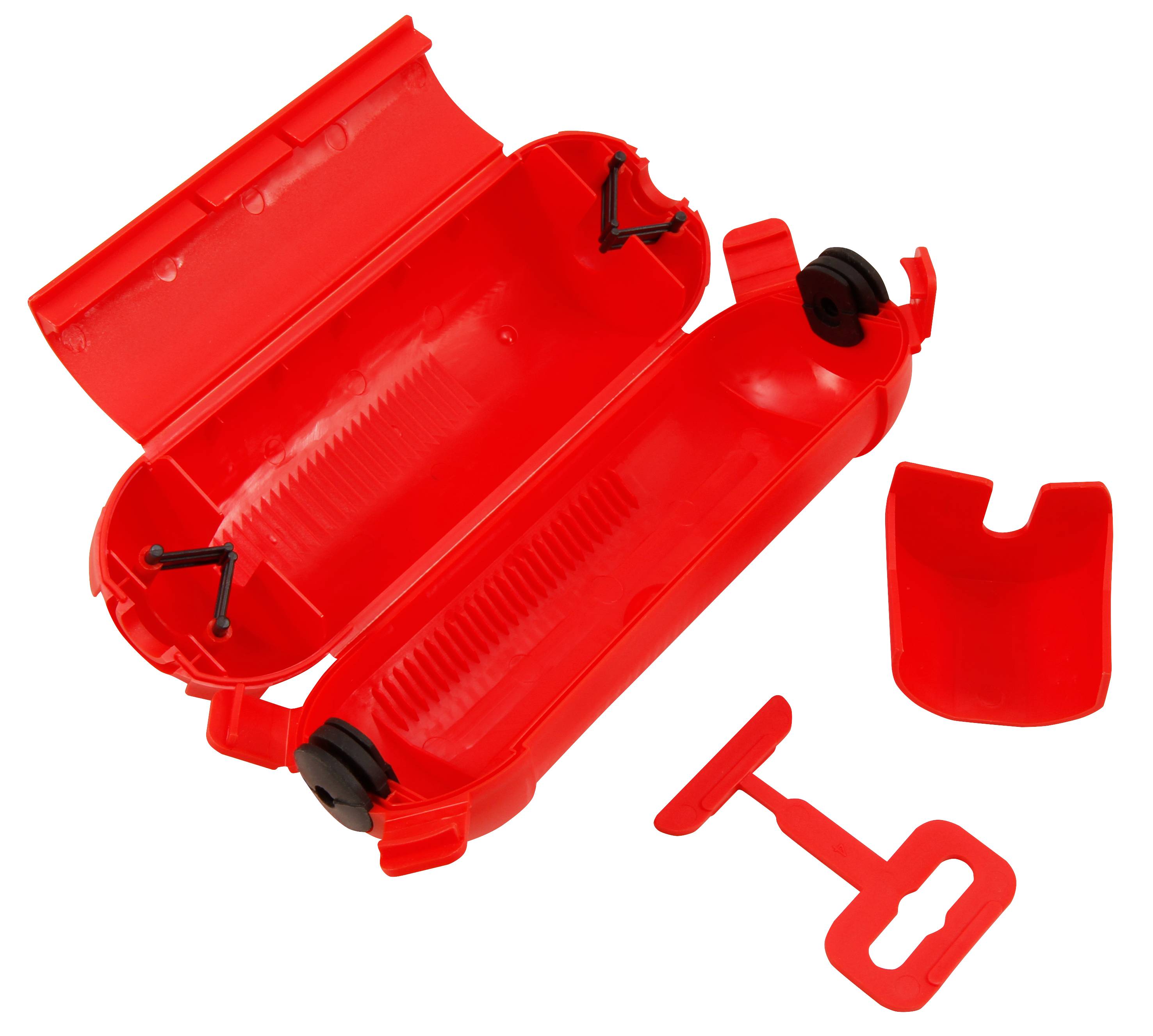 MCPOWER Sicherheits-Schutzbox für Kabel, IP44, rot