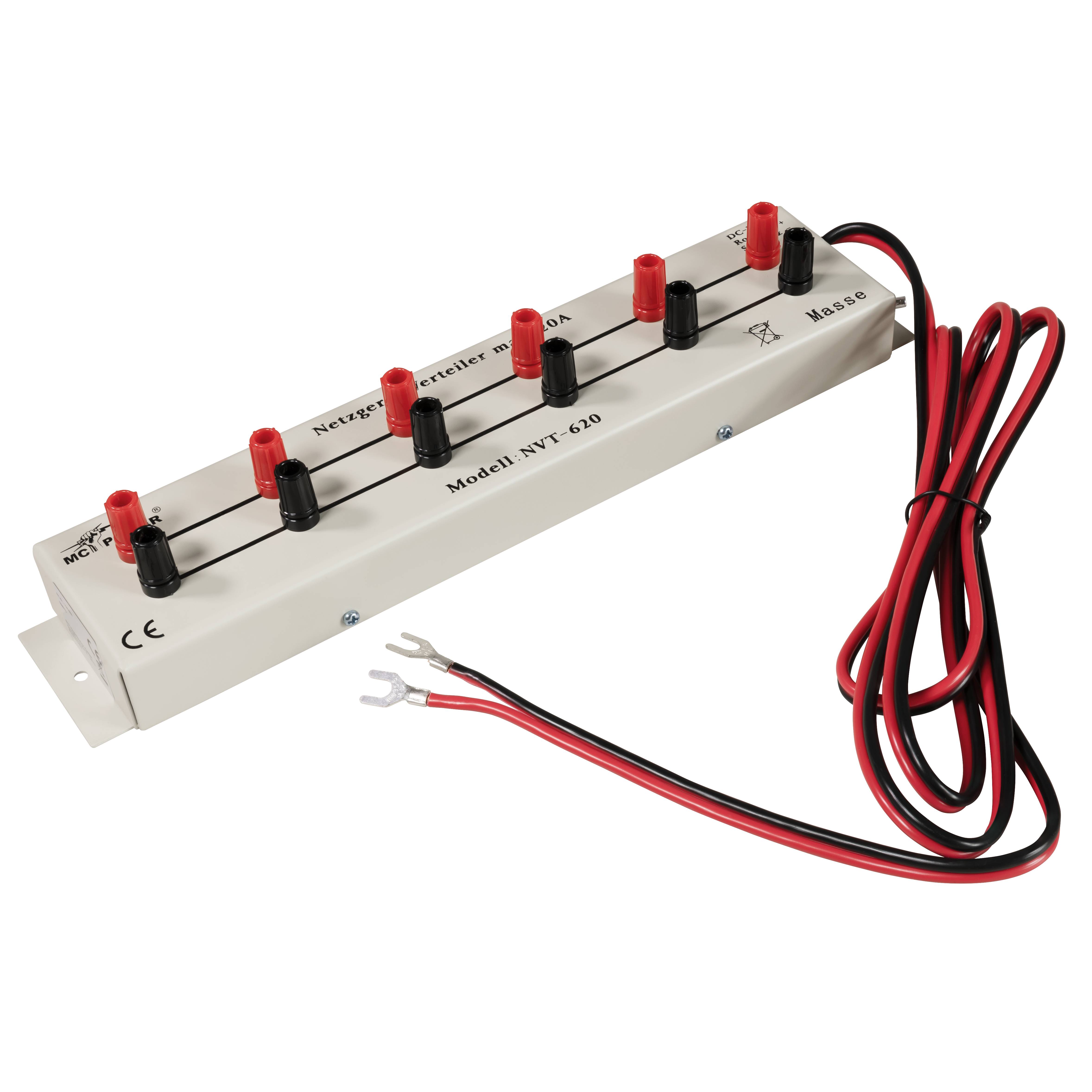 Netzgerät-Verteilerleiste McPower "NVT-620", 1x ein, 6 Ausgänge, 20 A max., DC