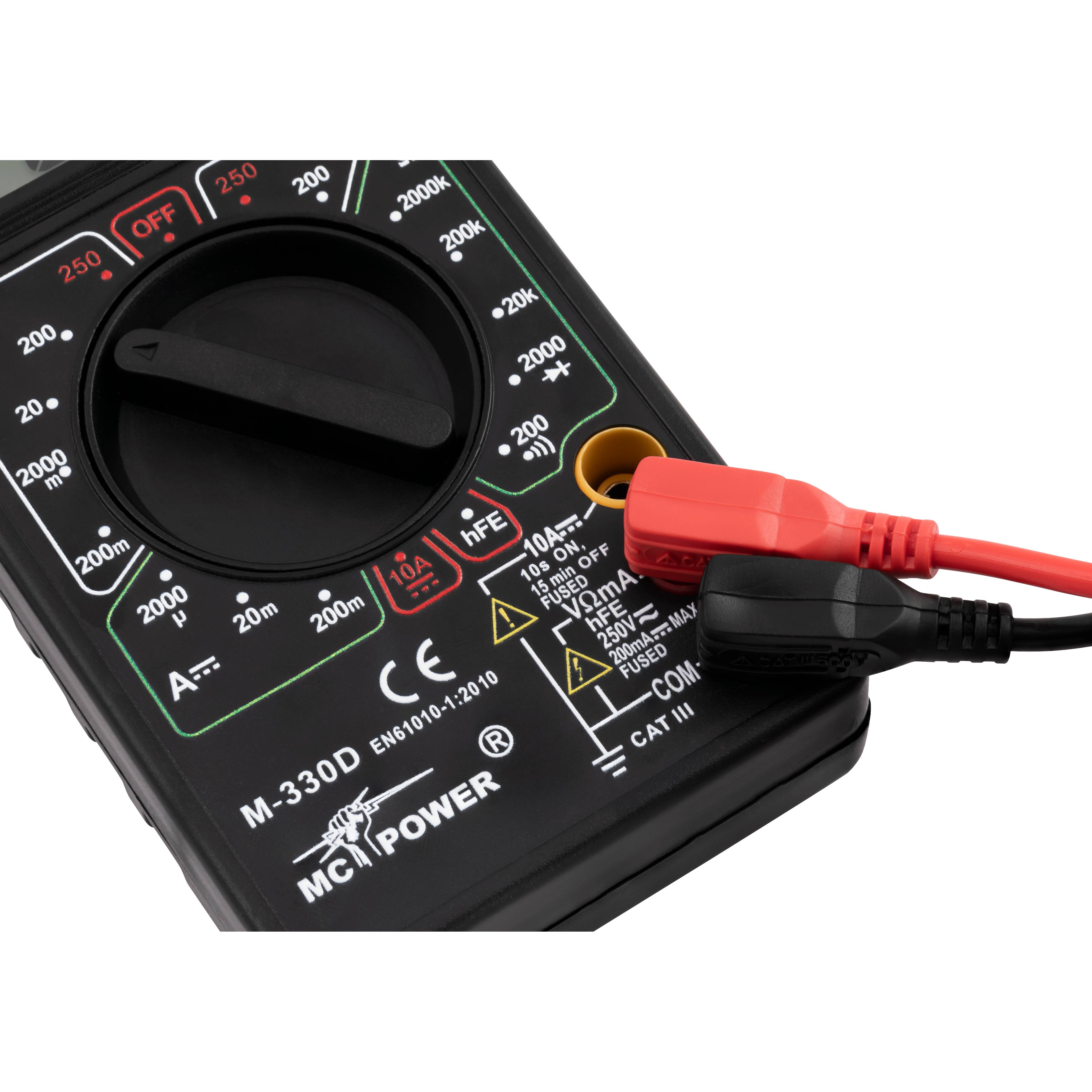 Digitalmultimeter McPower "M-330D" schwarz, 3½-stellig, akustischer Durchgangsprüfer