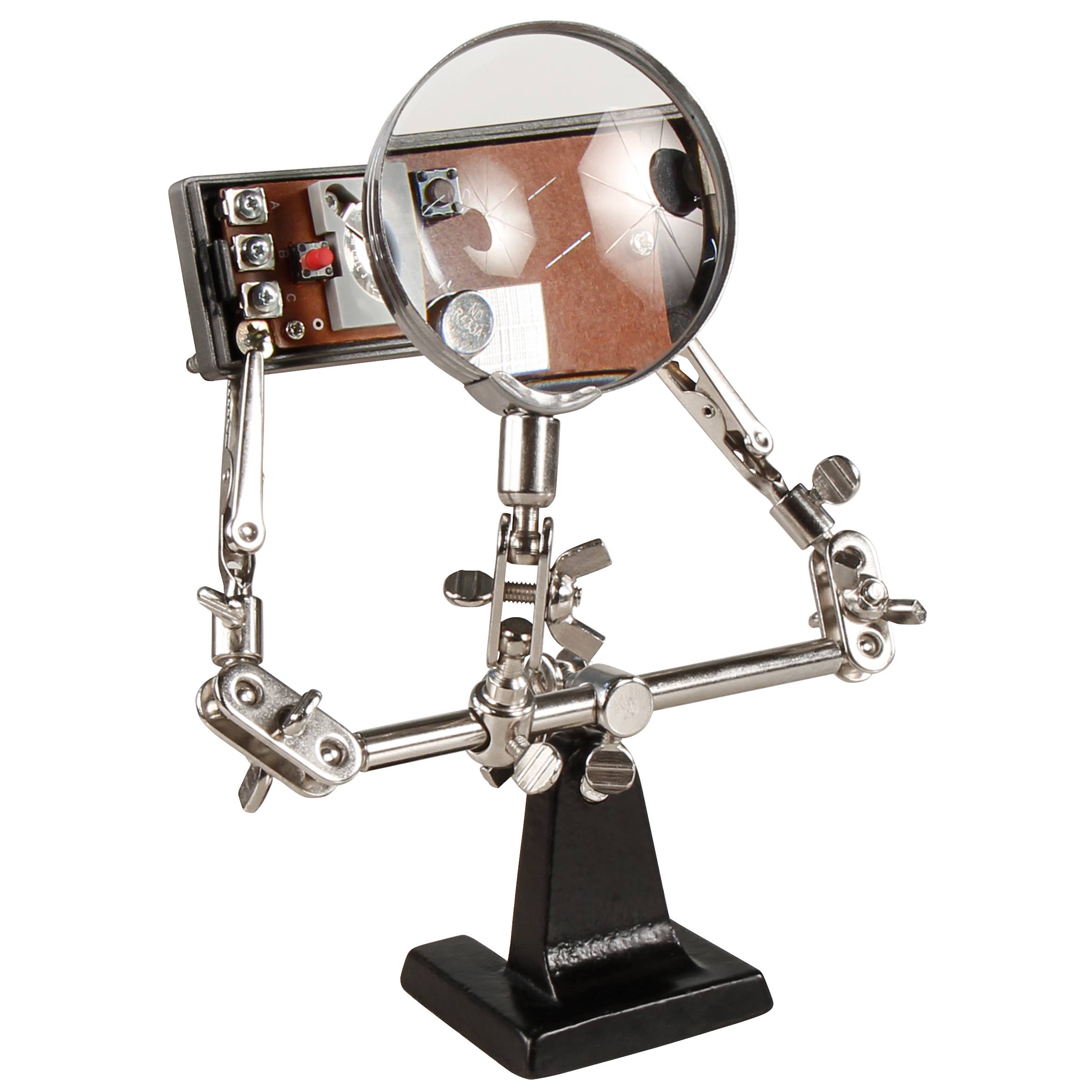 Dritte Hand mit Lupe McPower, 2-fache Vergrößerung, 46 mm-Ø