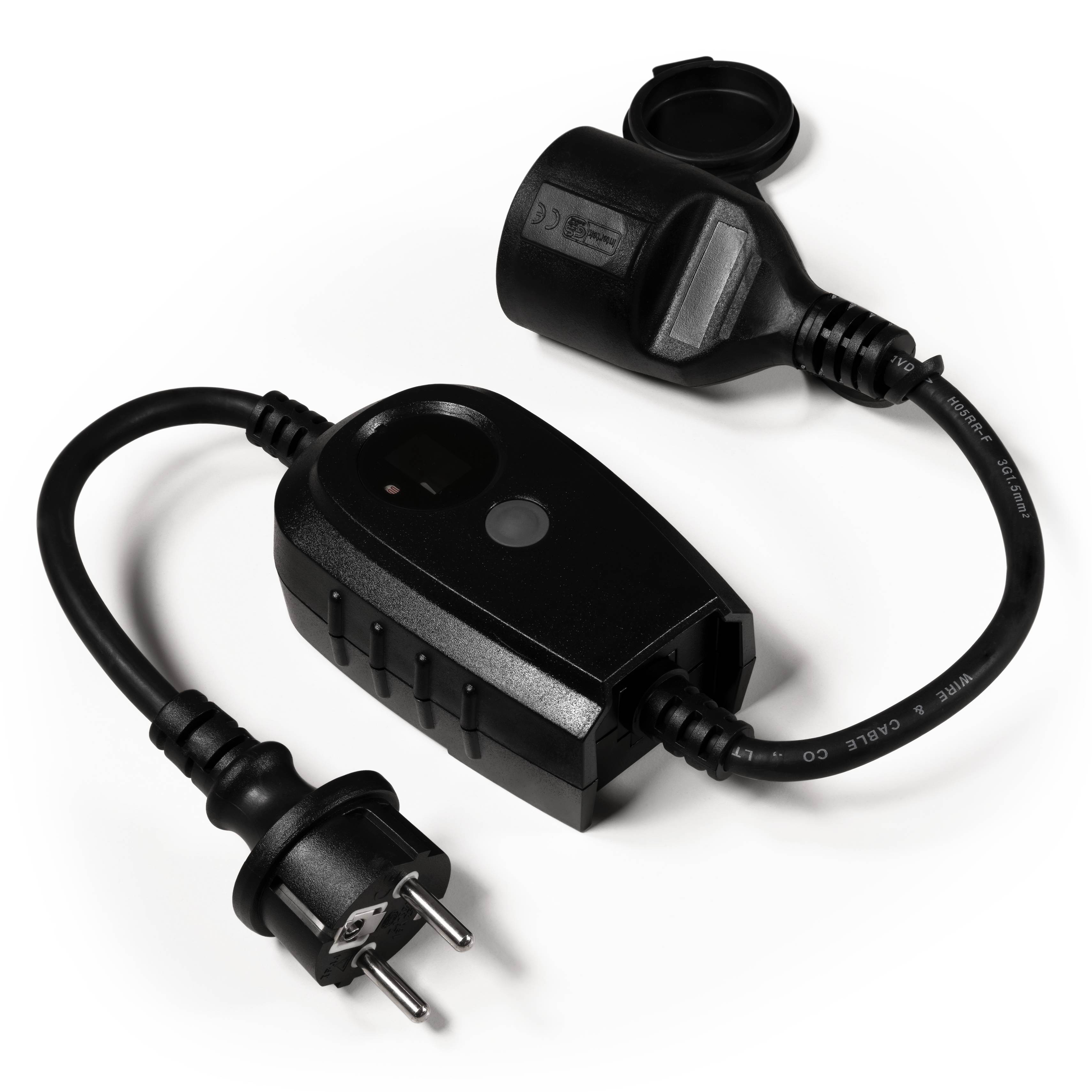 Zwischenstecker McPower mit Dämmerungsschalter, IP44, Zeitschaltuhr (1-9 Std.)