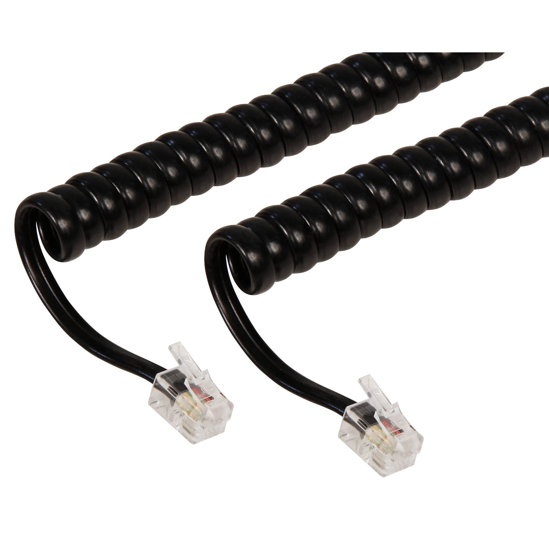 Telefonhörer-Spiralkabel McPower, RJ10-Stecker (4P4C) > RJ10-Stecker (4P4C), 4m