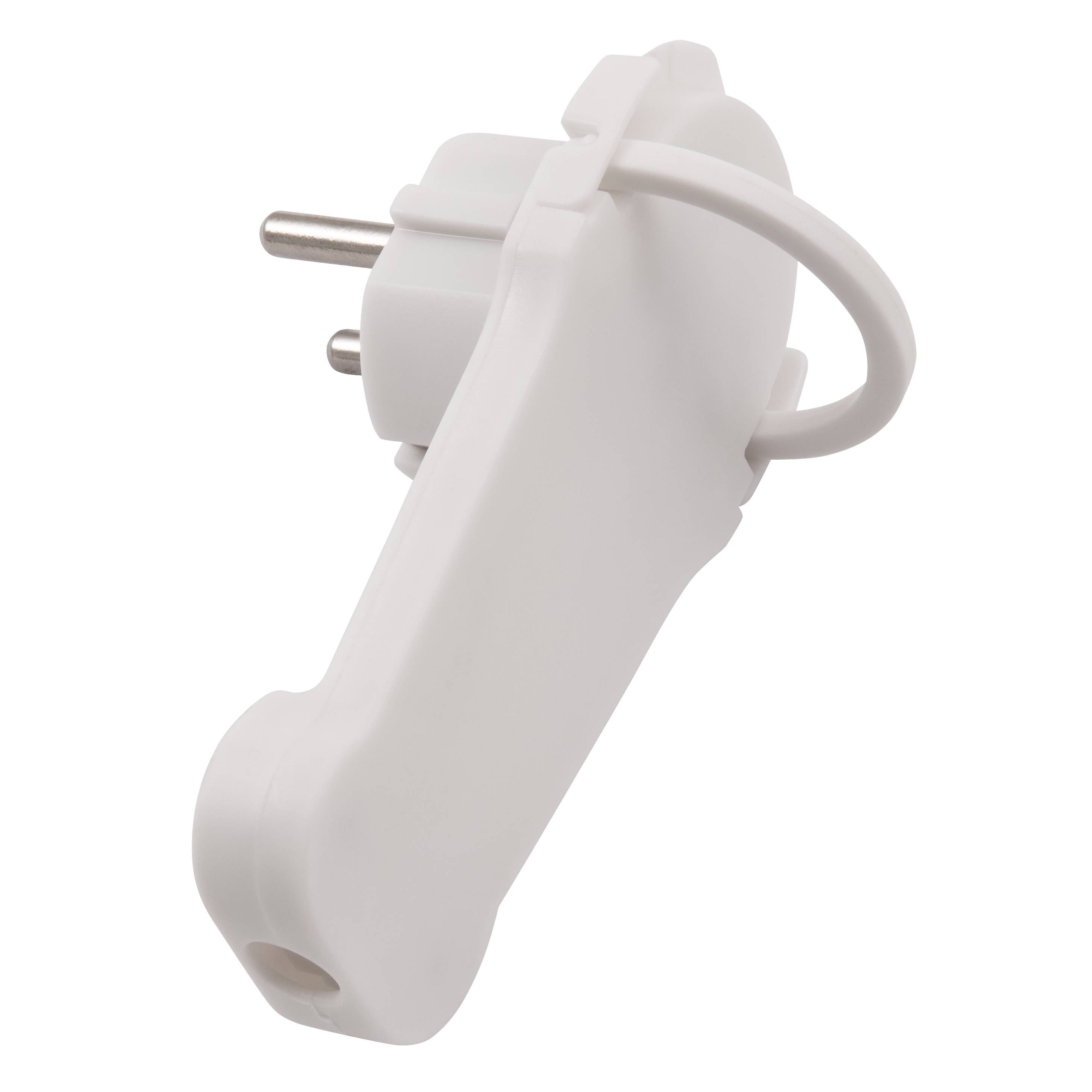 Schutzkontakt-Winkelstecker McPower extra flach, Handgriff, Zugentlastung