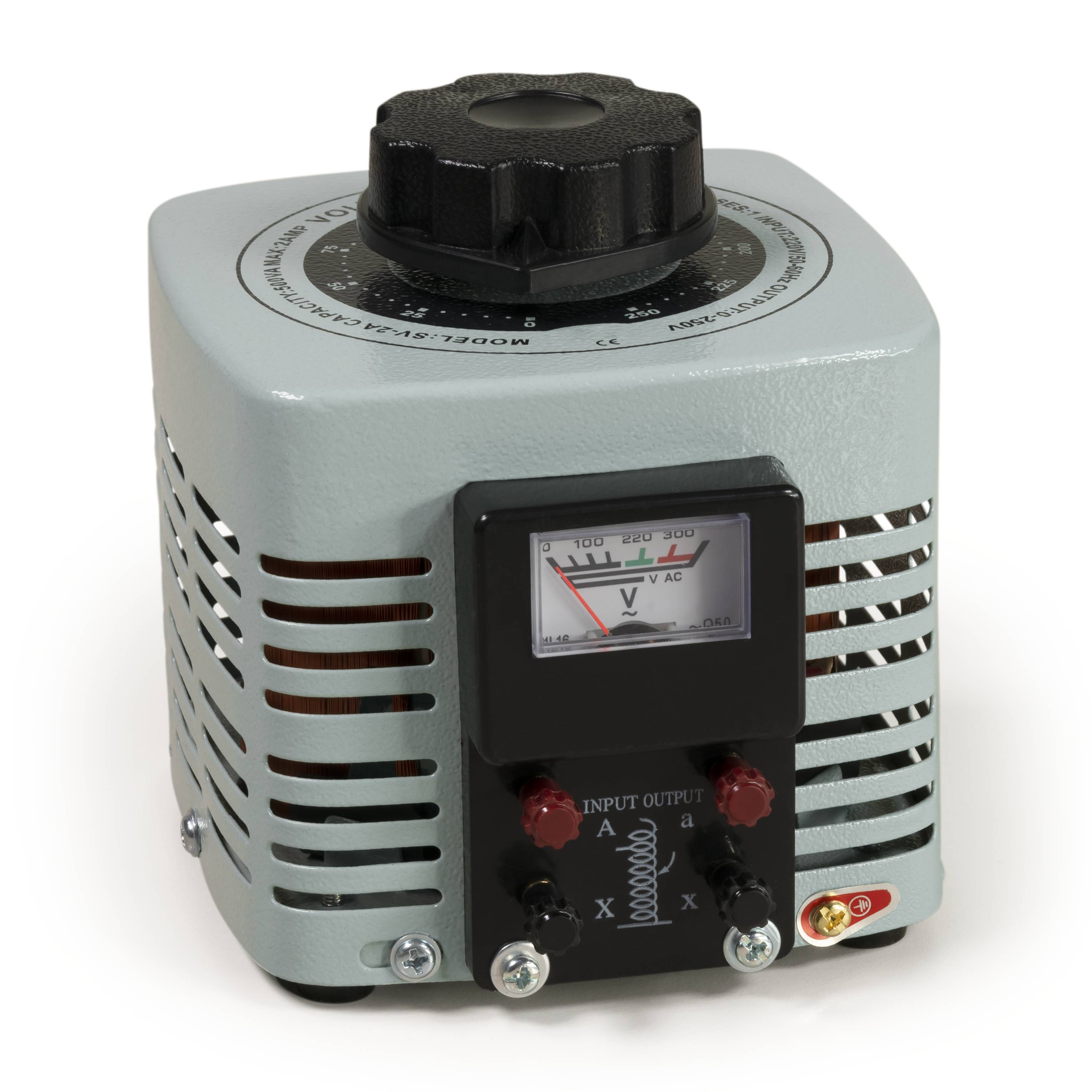 Ringkern-Stelltrafo McPower "V-2000", 0-250 V, 2 A, 500 W, NICHT galvanisch getrennt