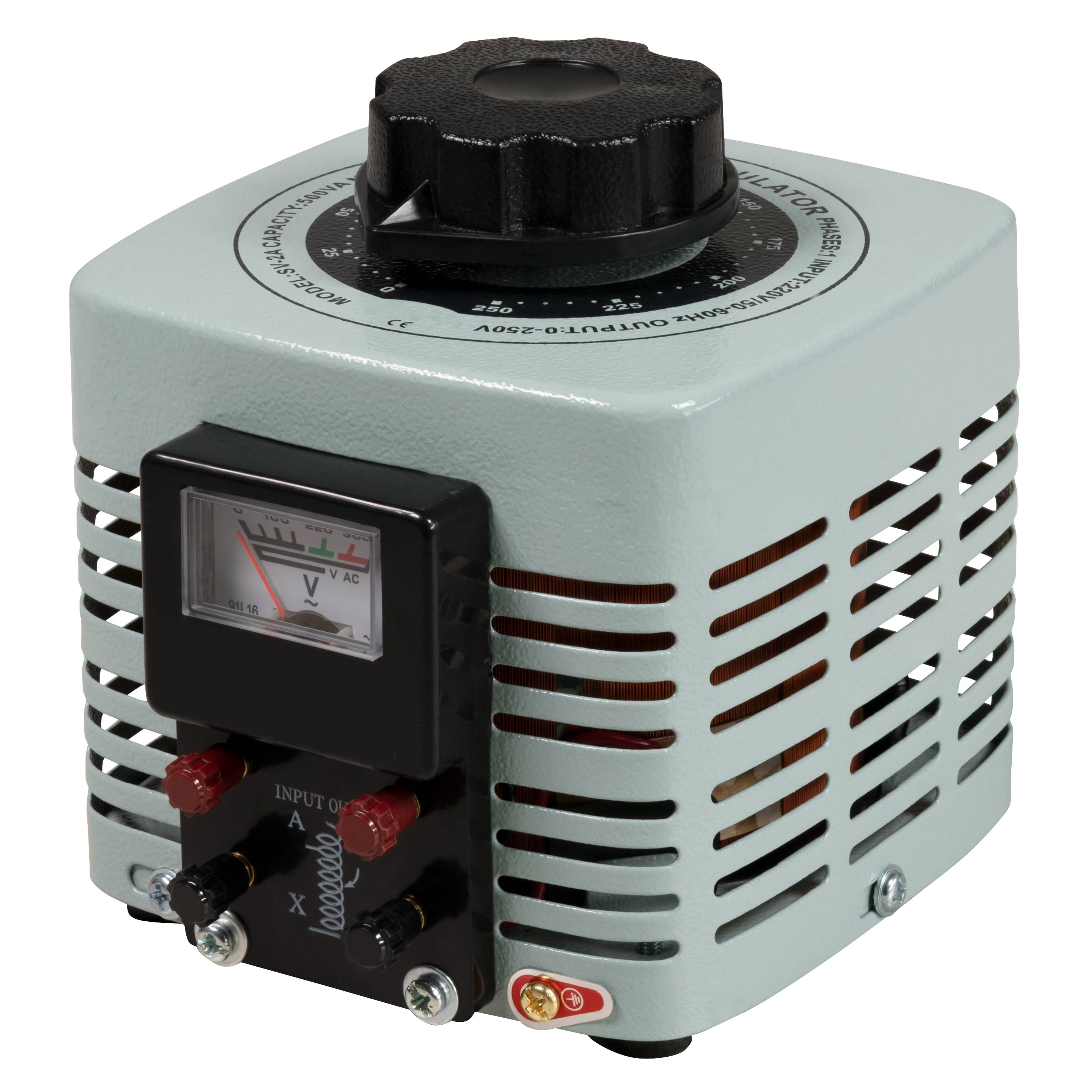 Ringkern-Stelltrafo McPower "V-2000", 0-250 V, 2 A, 500 W, NICHT galvanisch getrennt