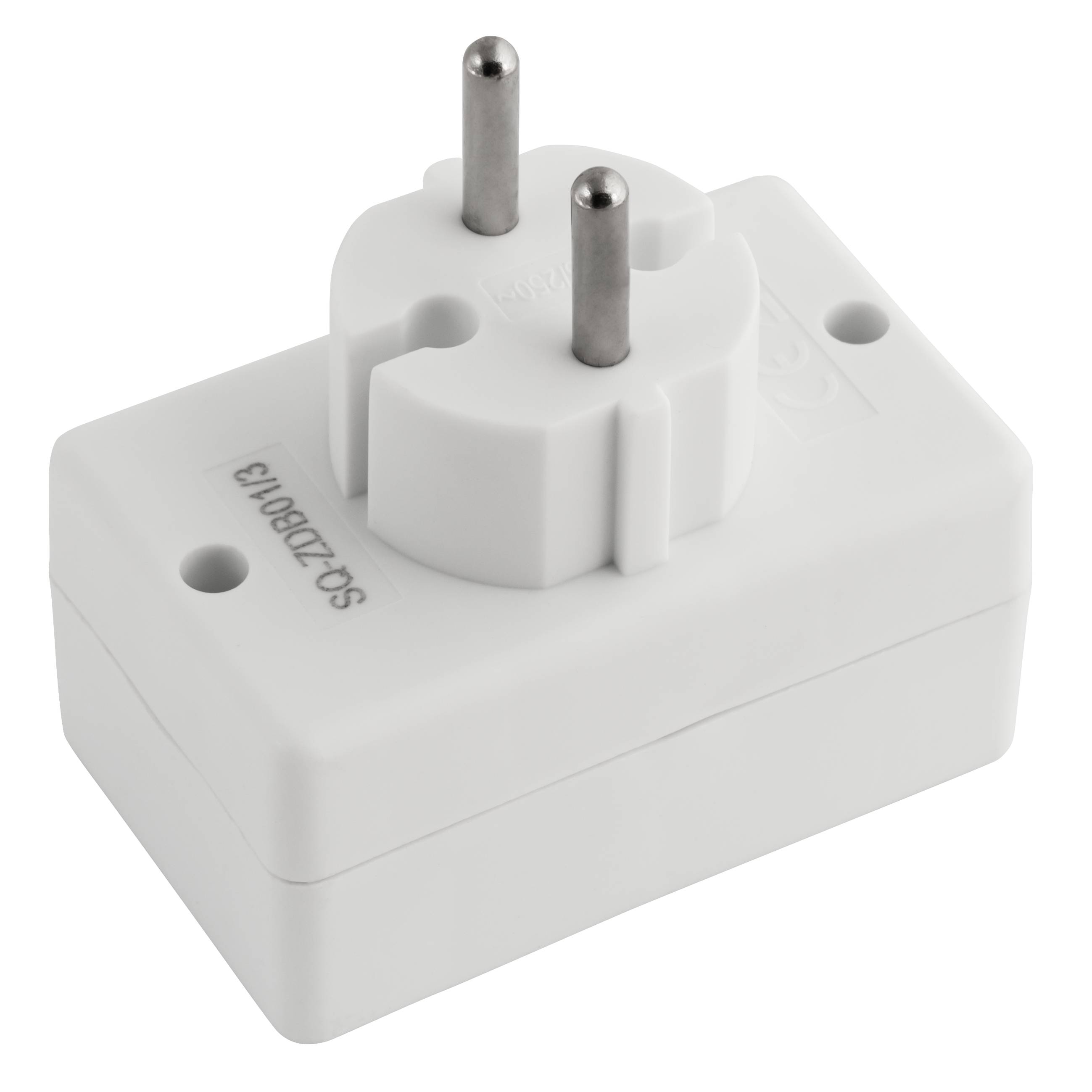 Steckdosenadapter McPower, 3x Euro, weiß