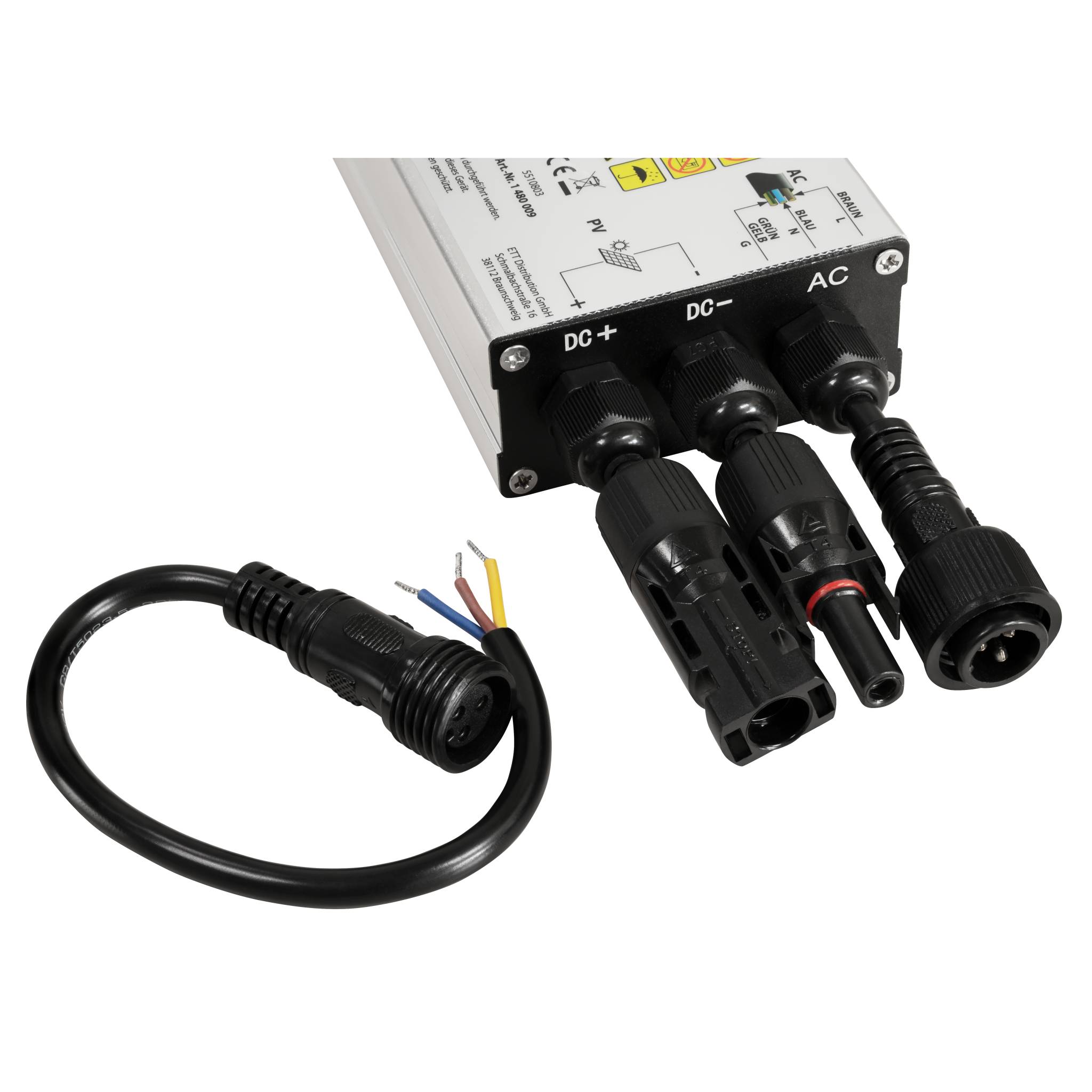 Wechselrichter für Solarmodule McShine, 300W, 5m Kabel