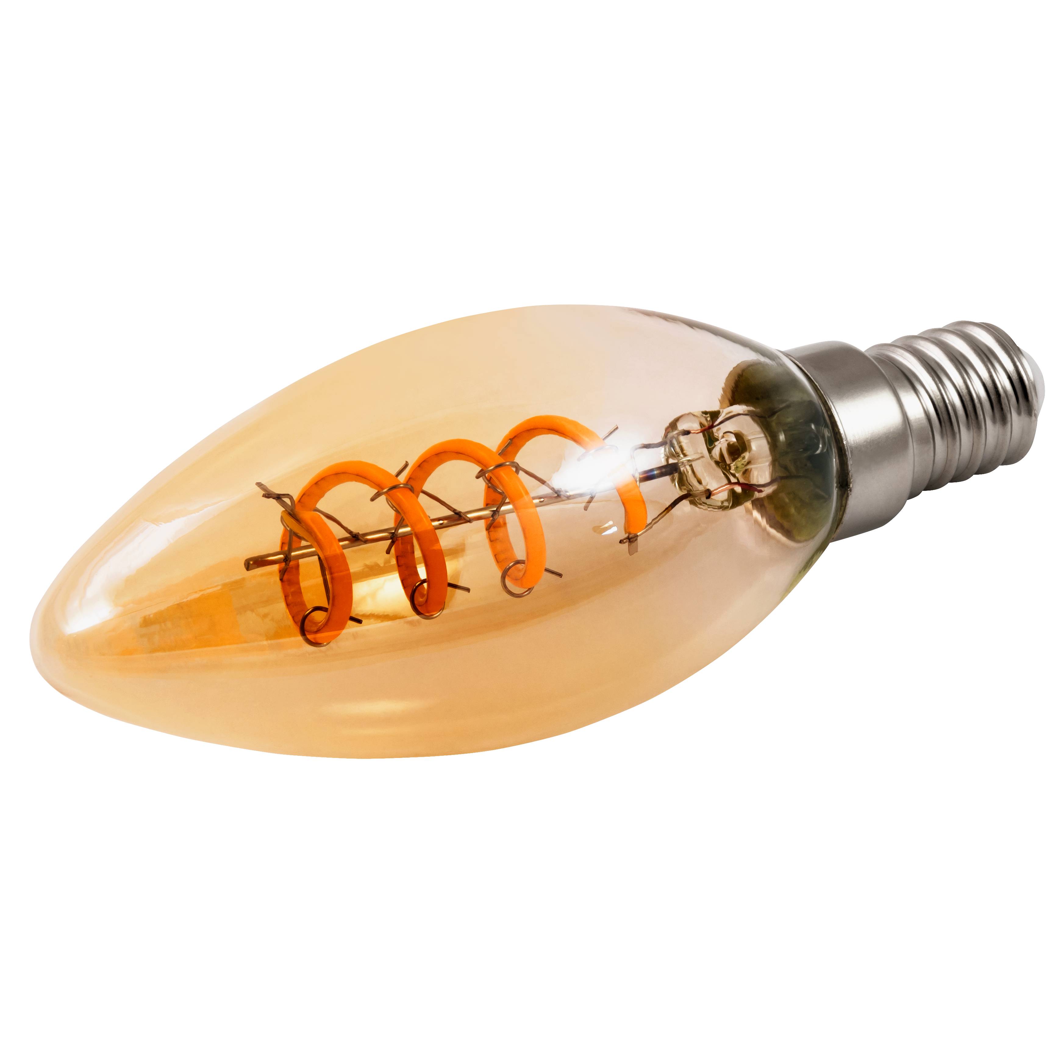 LED Filament Kerzenlampe McShine "Retro" E14, 2W, 150lm, warmweiß, goldenes Glas