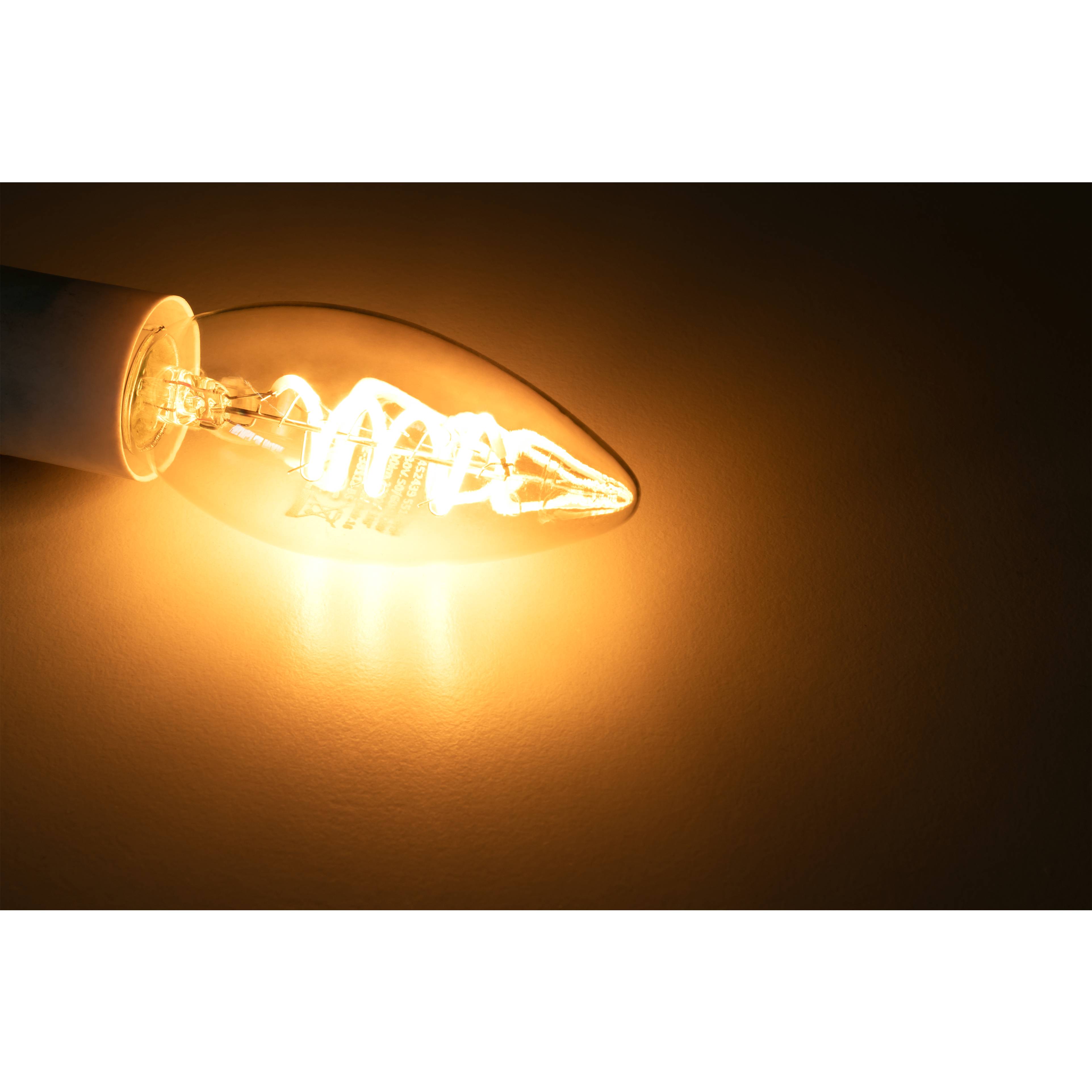 LED Filament Kerzenlampe McShine "Retro" E14, 2W, 150lm, warmweiß, goldenes Glas