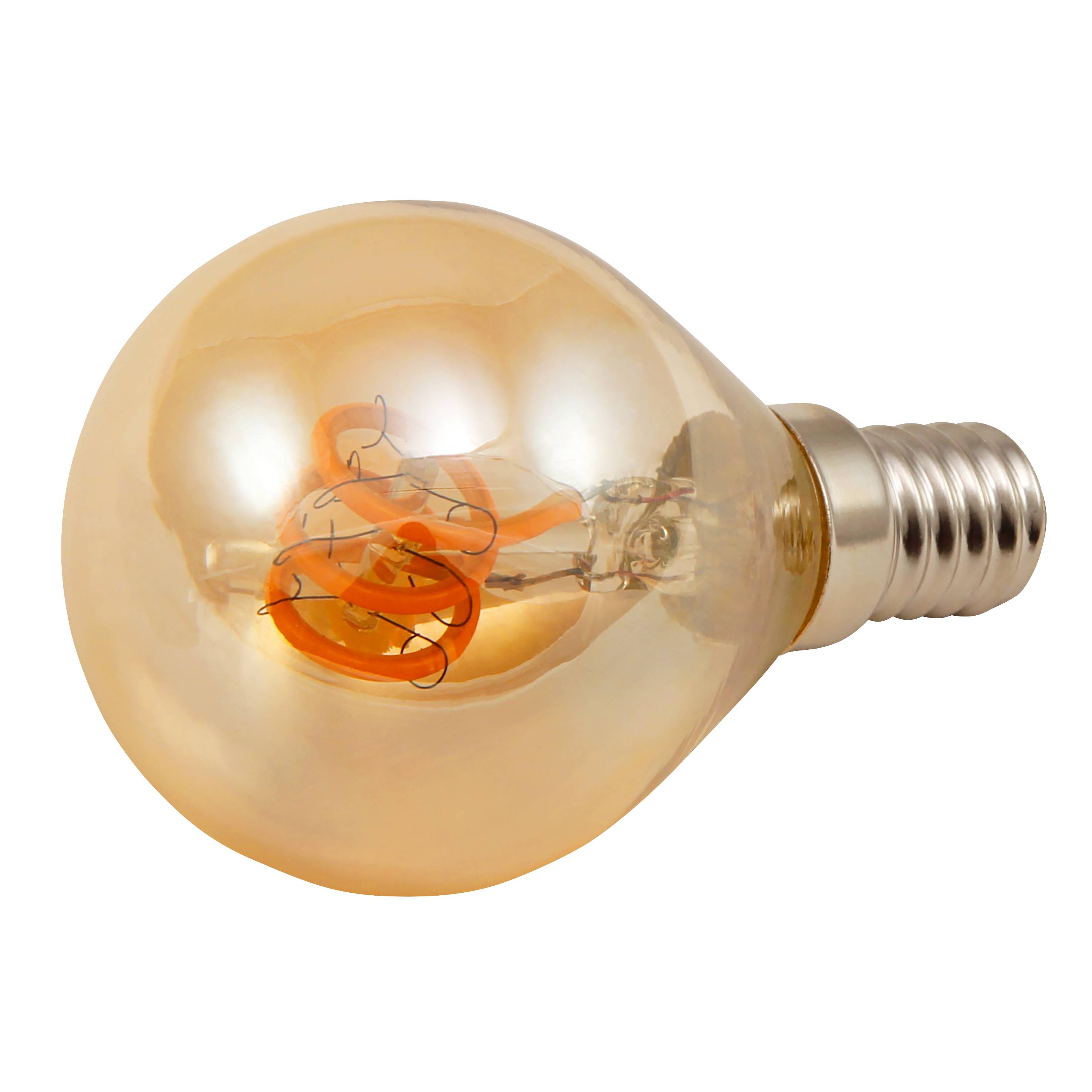 LED Filament Tropfenlampe McShine "Retro" E14, 2W, 150lm, warmweiß,goldenes Glas
