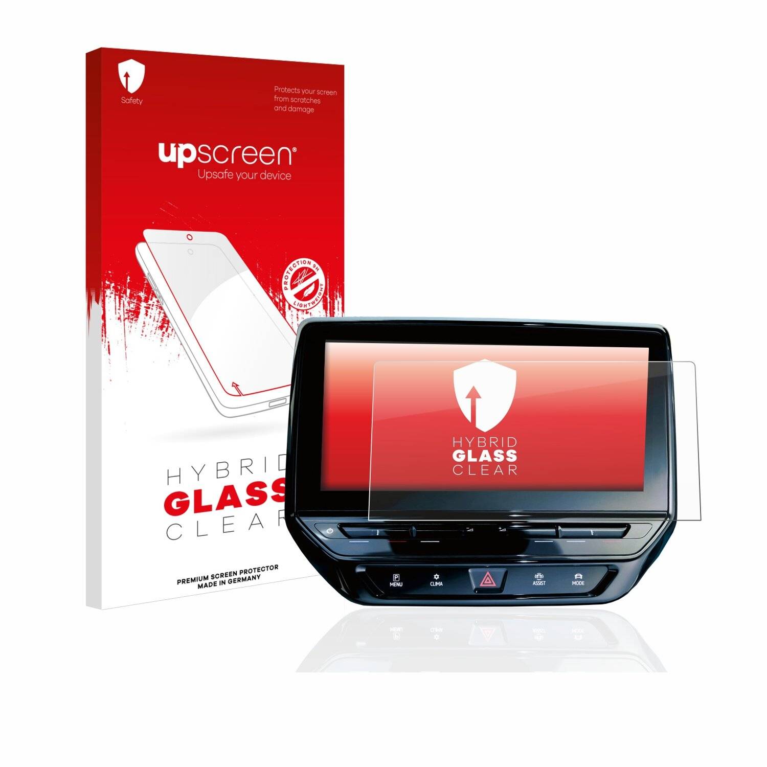 upscreen Hybrid Glass Clear Premium Schutzglas Folie für Volkswagen ID.4 Discover Pro