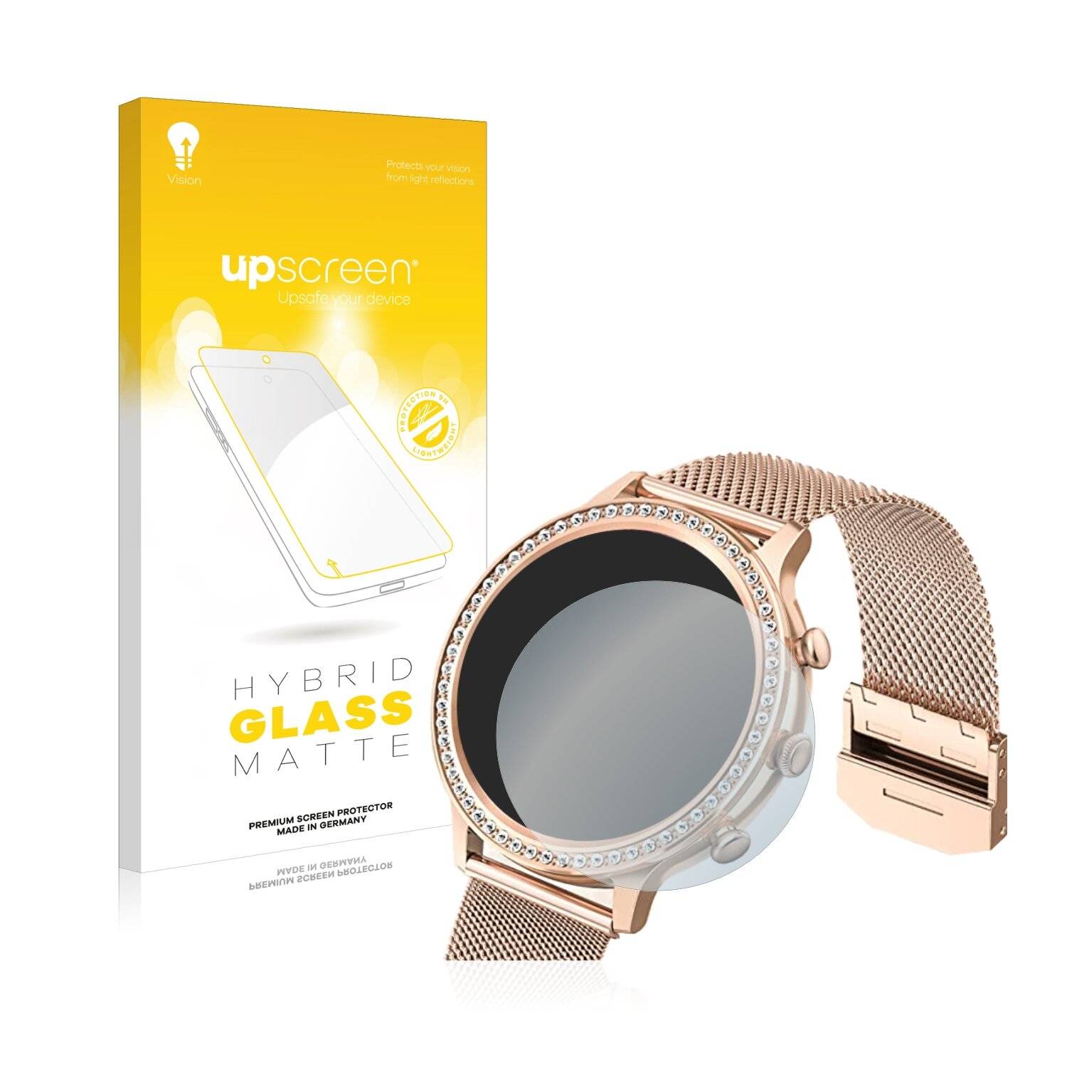 upscreen Hybrid Glass Matte Premium Schutzglas Folie für Aimiuvei Diamond Love 1.32 I