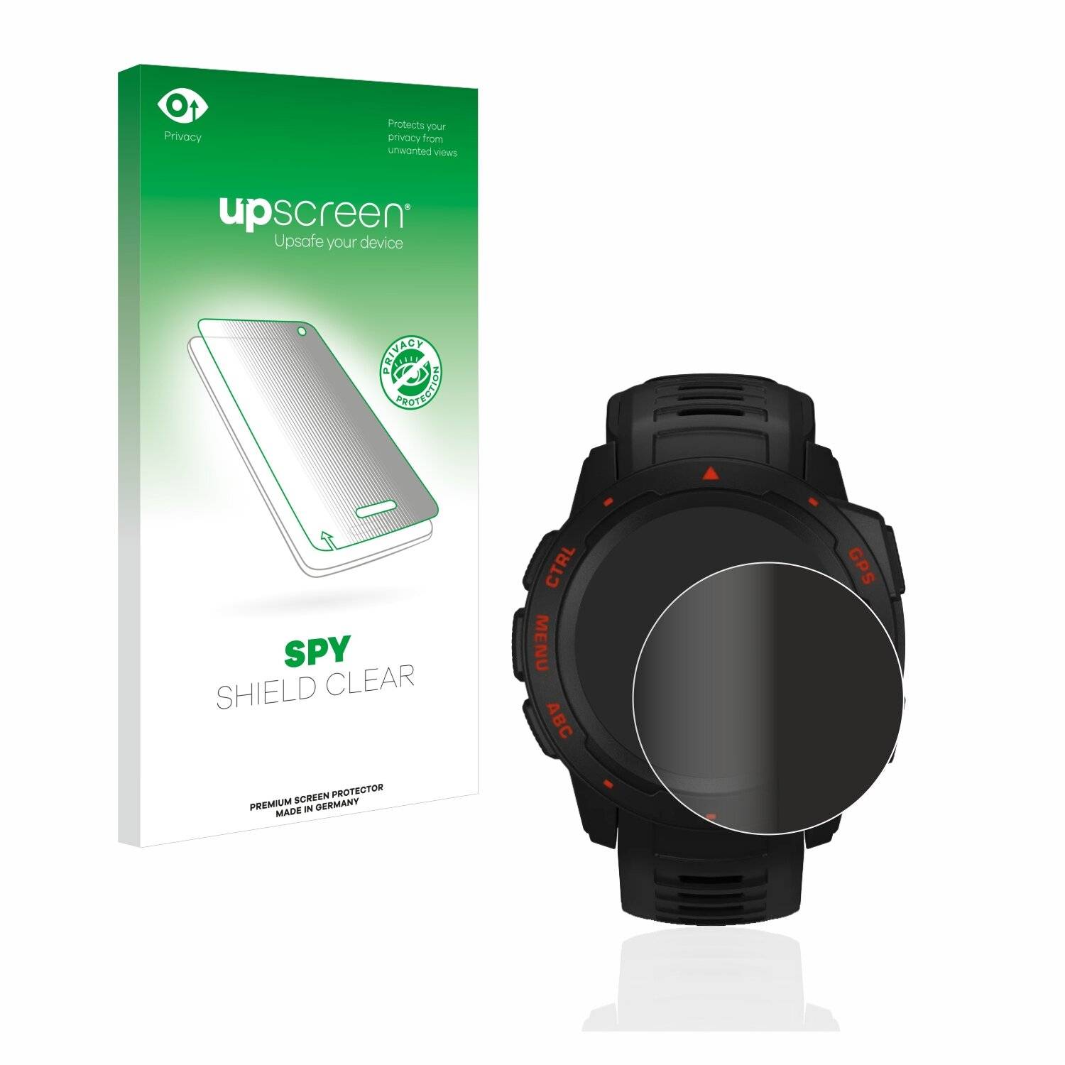upscreen Spy Shield Clear Premium Blickschutzfolie für Garmin Instinct