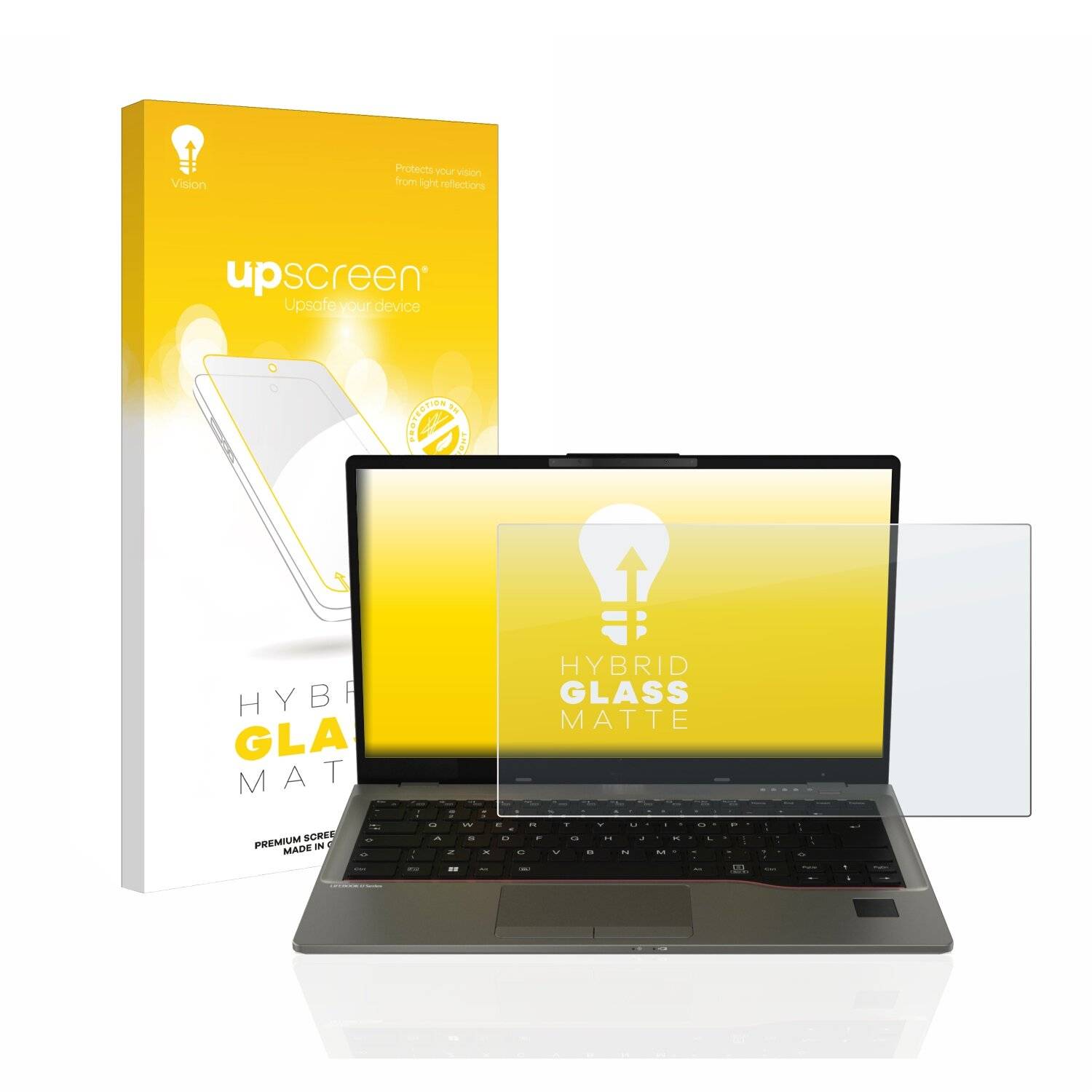 upscreen Hybrid Glass Matte Premium Schutzglas Folie für Fujitsu Lifebook