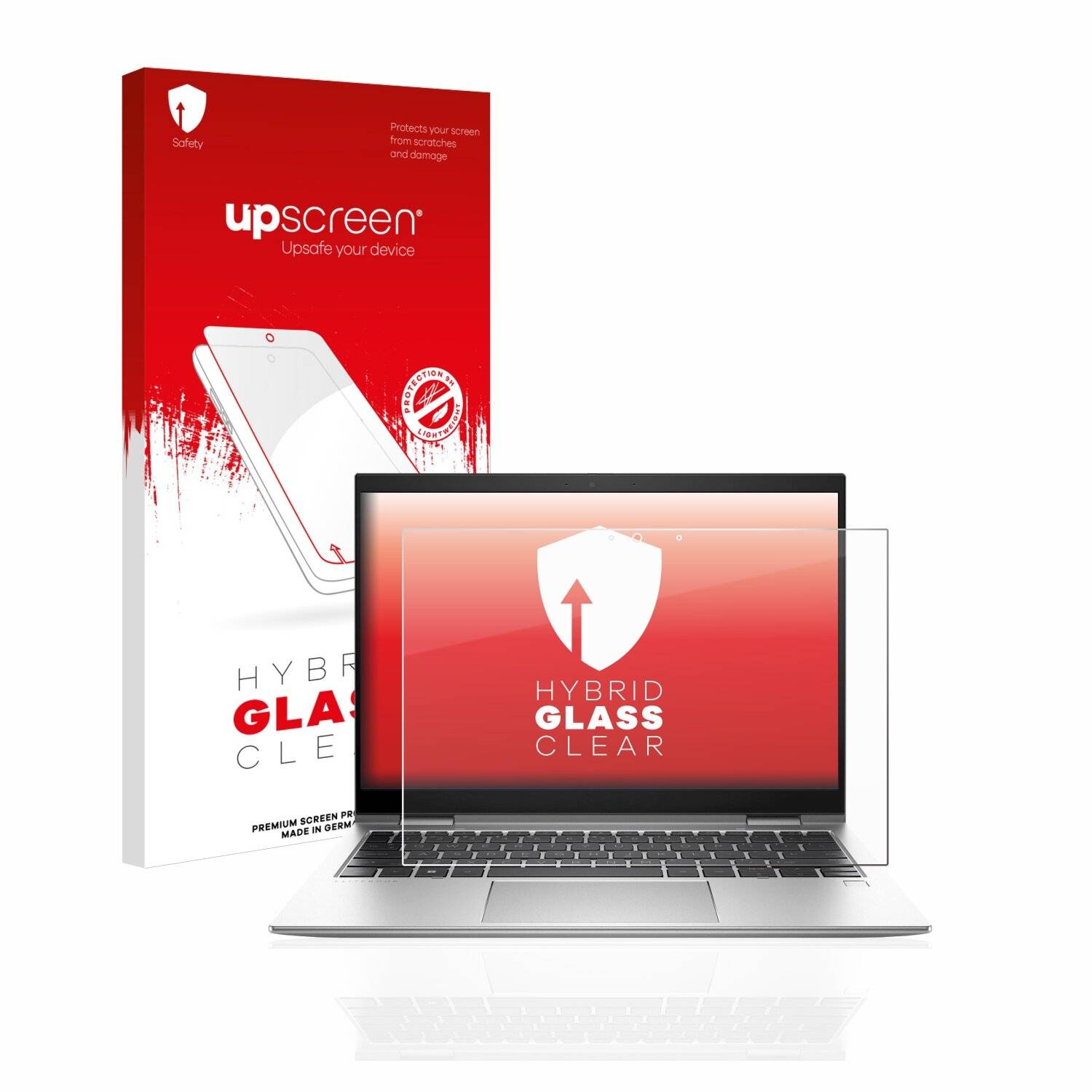 upscreen Hybrid Glass Clear Premium Schutzglas Folie für HP EliteBook x360 830