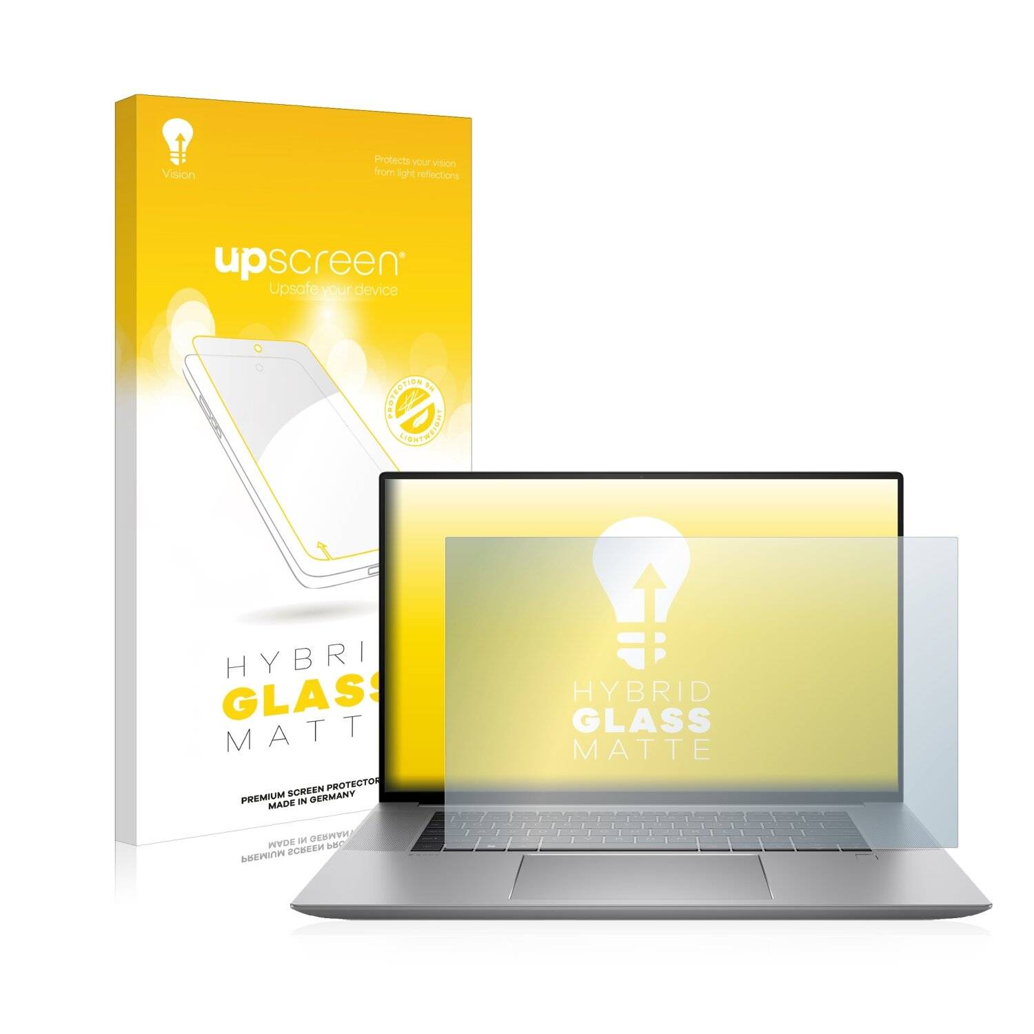 upscreen Hybrid Glass Matte Premium Schutzglas Folie für HP Zbook Studio 16