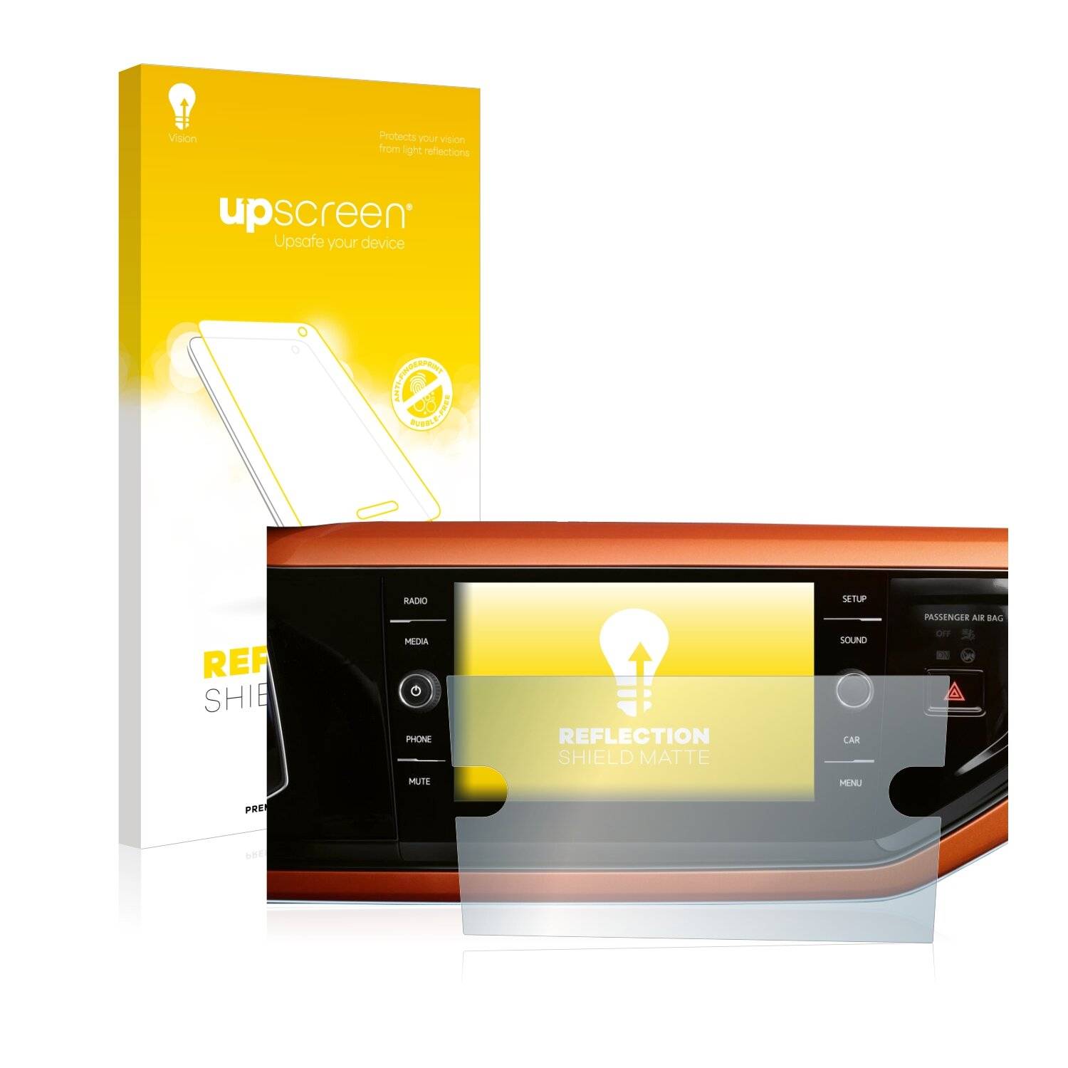 upscreen Reflection Shield Matte Premium Displayschutzfolie für Volkswagen Polo 2021