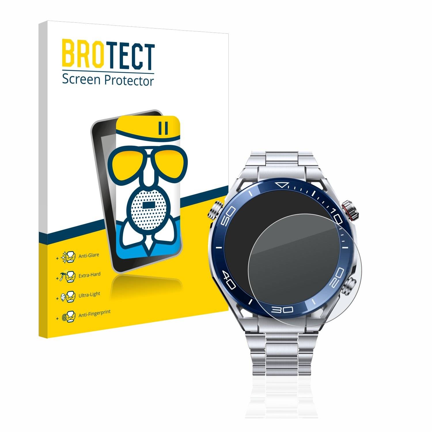 BROTECT AirGlass Matte Schutzglas Folie für Huawei Watch Ultimate (48,5