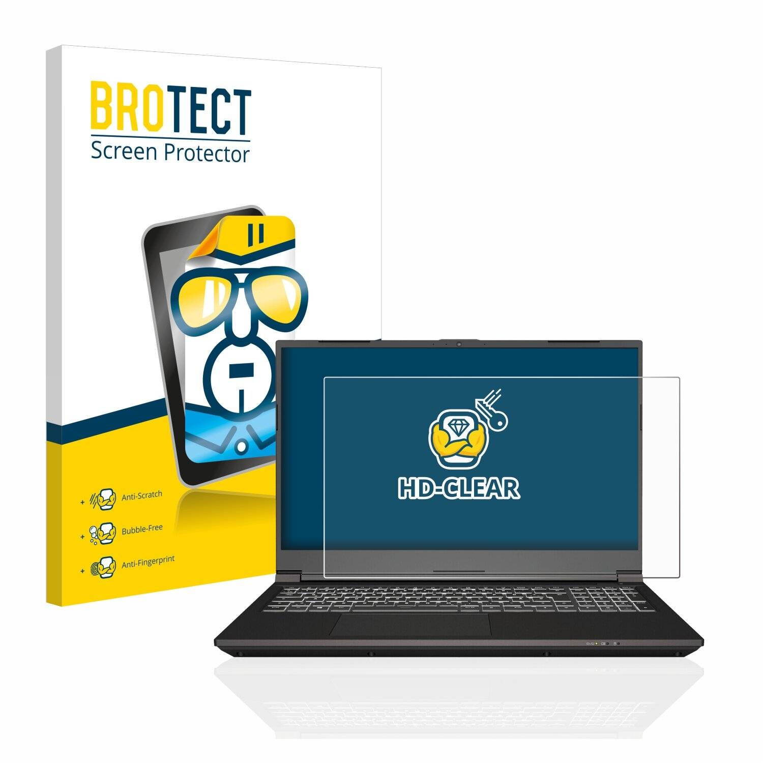 BROTECT HD-Clear Displayschutzfolie für Schenker XMG FOCUS 15