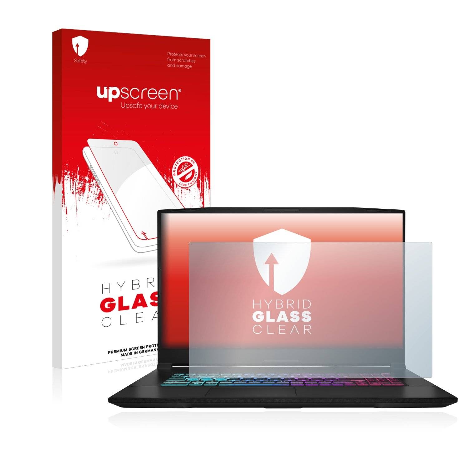 upscreen Hybrid Glass Clear Premium Schutzglas Folie für MSI Katana 17