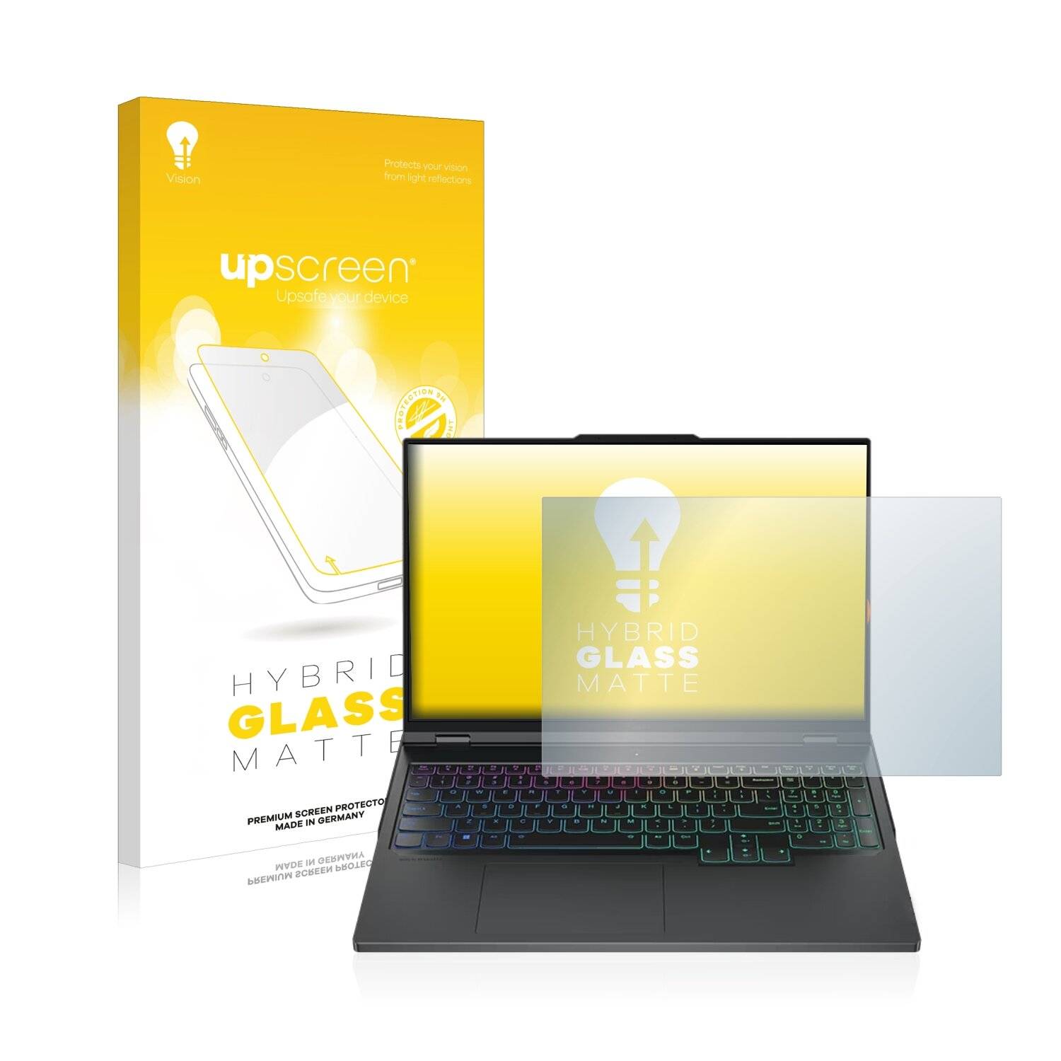 upscreen Hybrid Glass Matte Premium Schutzglas Folie für Lenovo Legion Pro