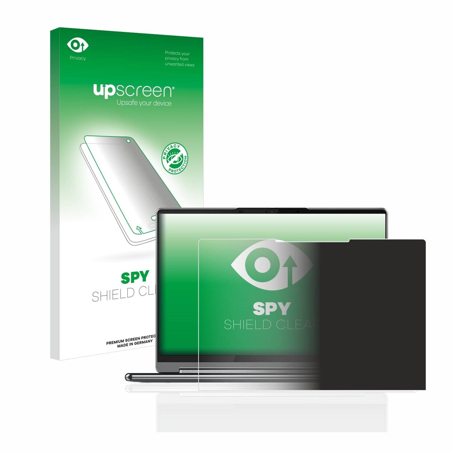 upscreen Spy Shield Clear Premium Blickschutzfolie für Lenovo Yoga 9i Gen 8
