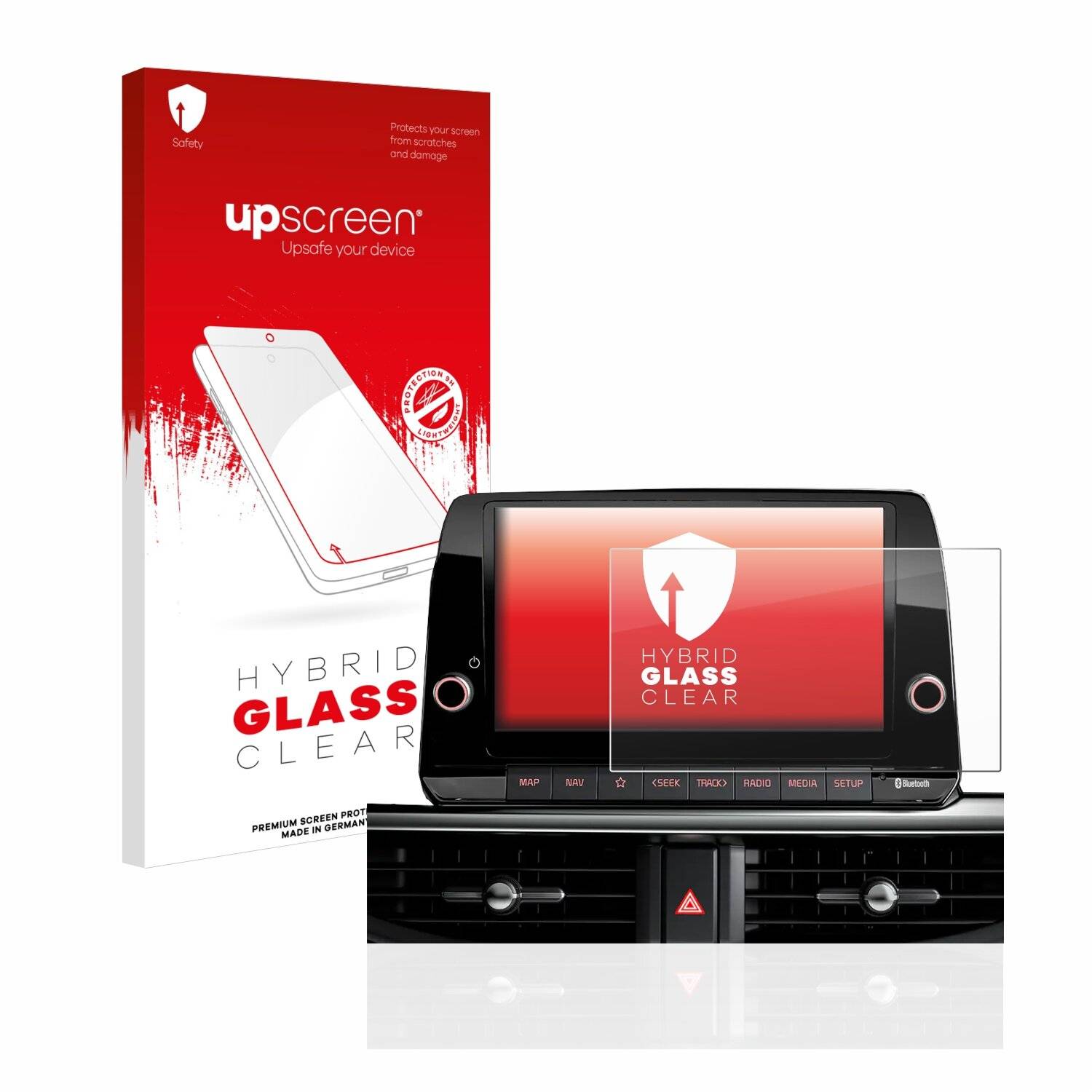 upscreen Hybrid Glass Clear Premium Schutzglas Folie für Kia Picanto 2022