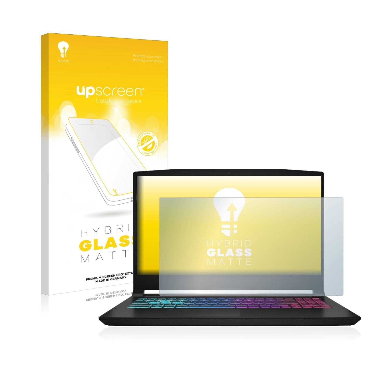 upscreen Hybrid Glass Matte Premium Schutzglas Folie für MSI Katana 15