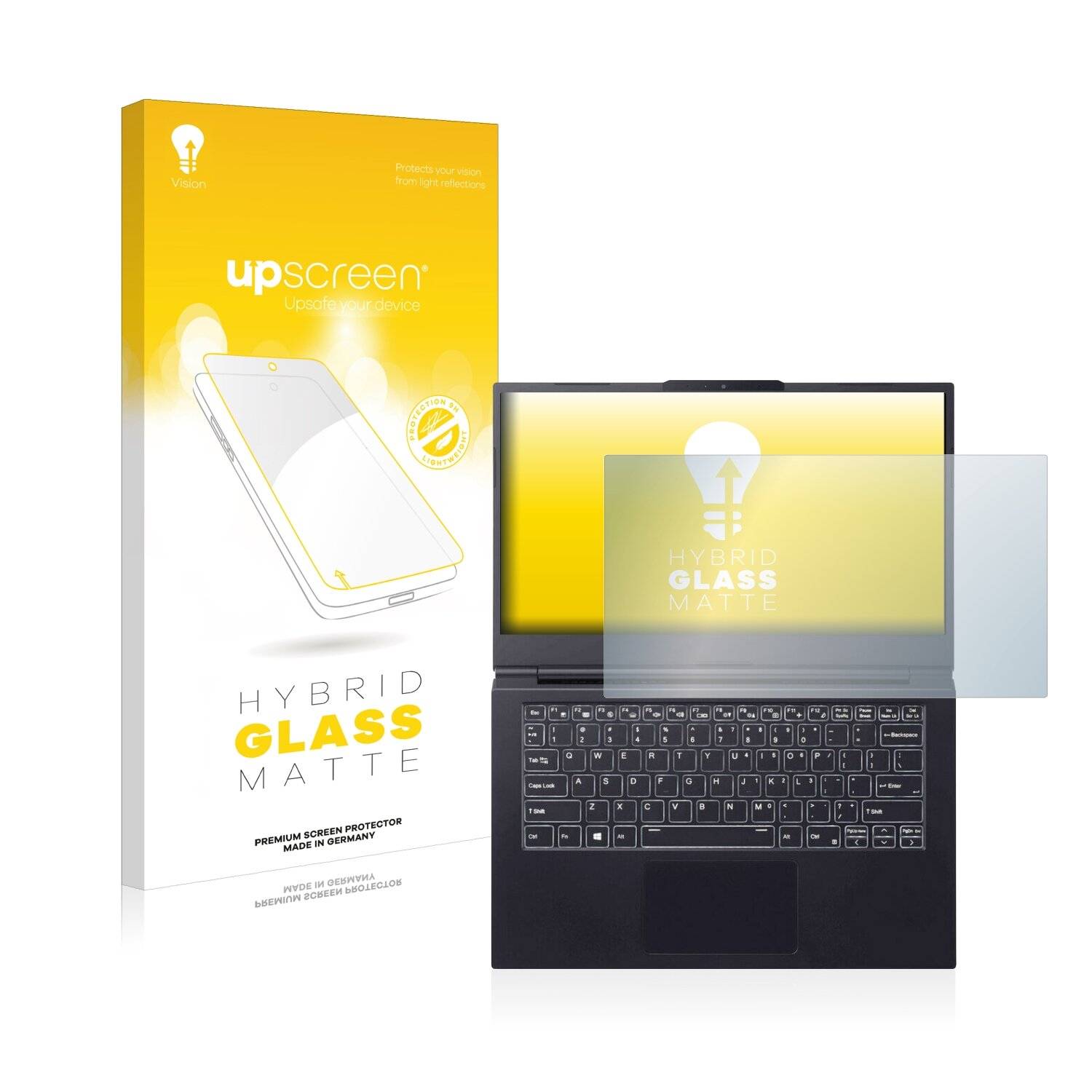 upscreen Hybrid Glass Matte Premium Schutzglas Folie für Hyrican 1685