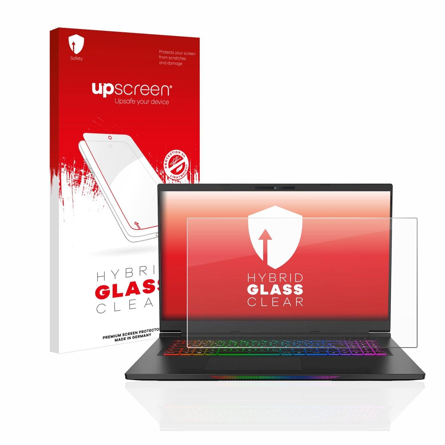 upscreen Hybrid Glass Clear Premium Schutzglas Folie für Medion Erazer Beast