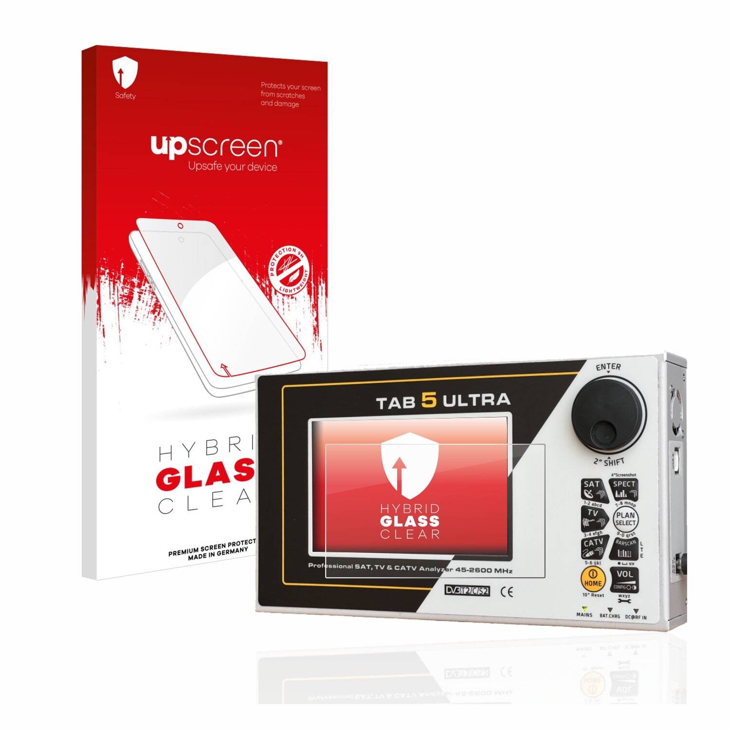 upscreen Hybrid Glass Clear Premium Schutzglas Folie für Rover TAB 5
