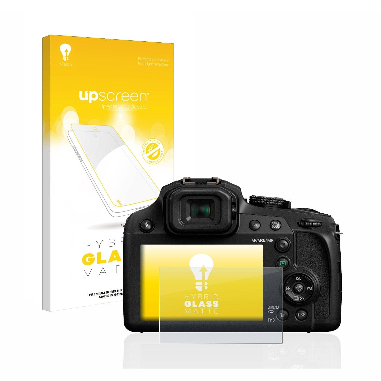 upscreen Hybrid Glass Matte Premium Schutzglas Folie für Panasonic Lumix