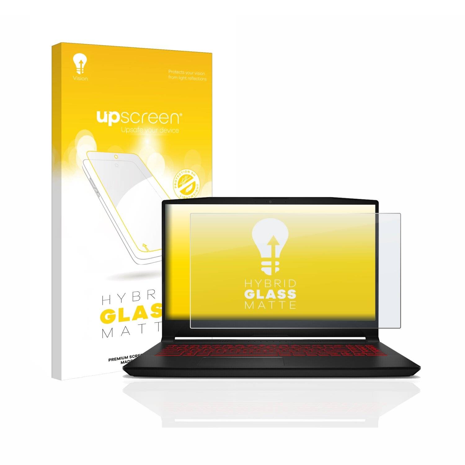 upscreen Hybrid Glass Matte Premium Schutzglas Folie für MSI Katana GF66
