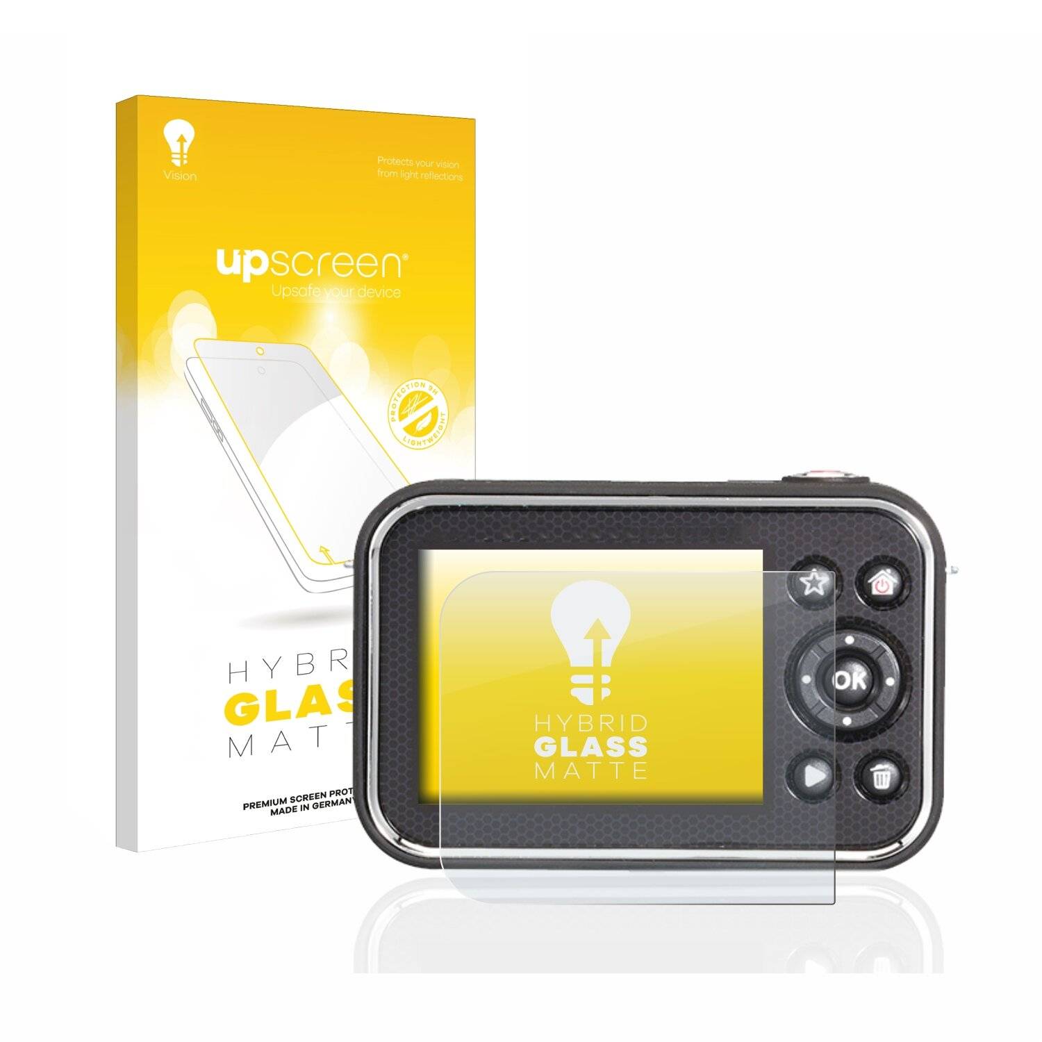 upscreen Hybrid Glass Matte Premium Schutzglas Folie für Vtech Kidizoom Video Studio