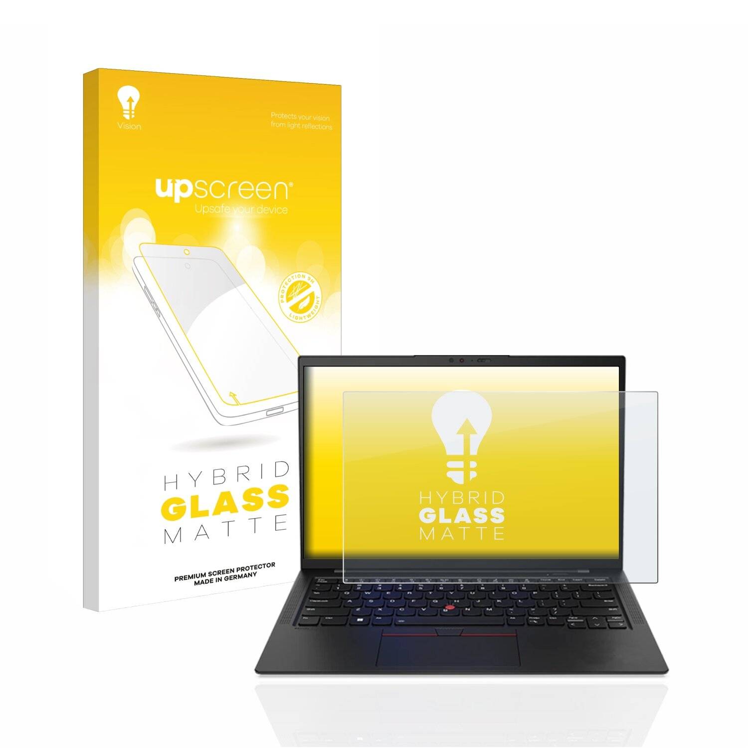 upscreen Hybrid Glass Matte Premium Schutzglas Folie für Lenovo ThinkPad X1 Carbon Non-Touch