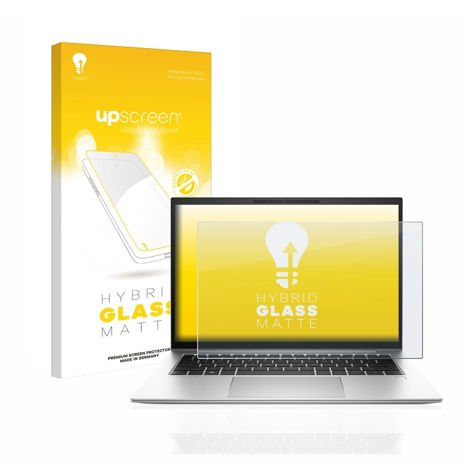 upscreen Hybrid Glass Matte Premium Schutzglas Folie für HP EliteBook 845