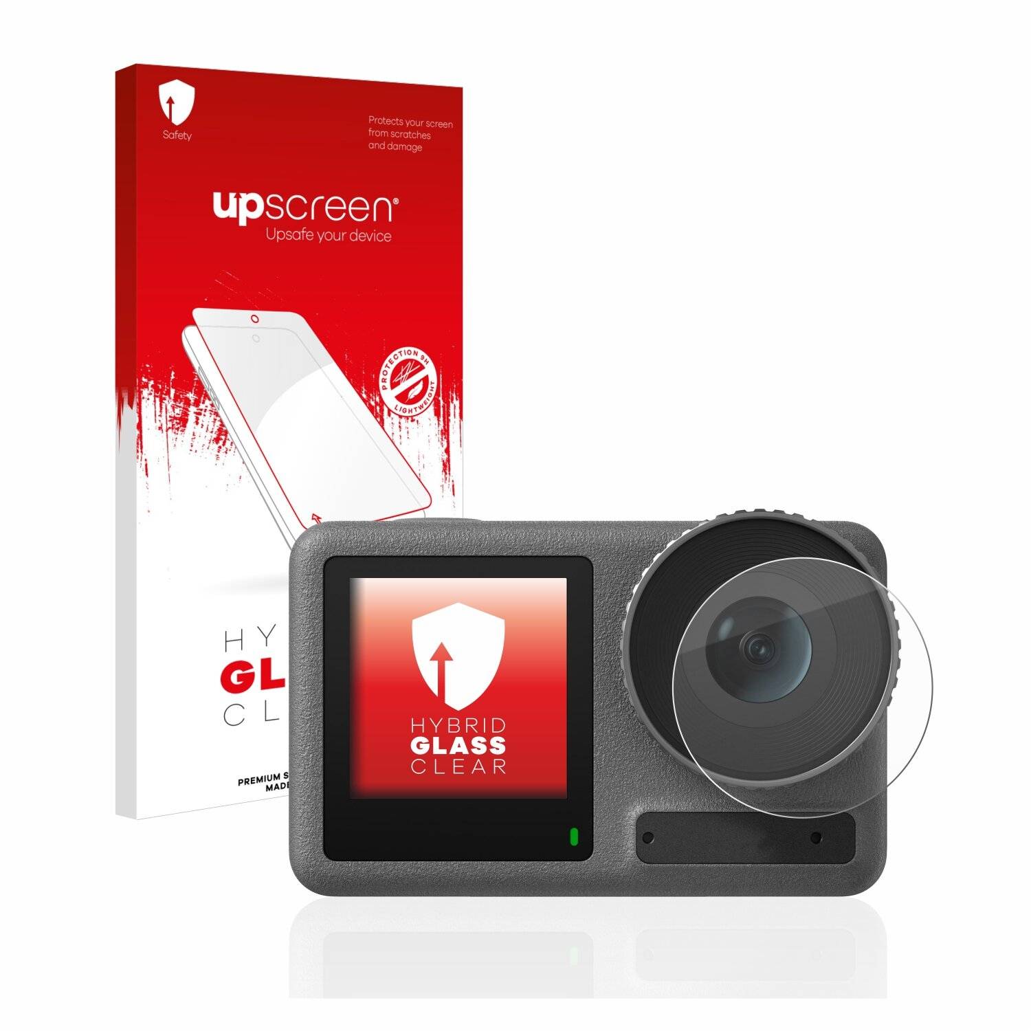 upscreen Hybrid Glass Clear Premium Schutzglas Folie für DJI Osmo Action 3